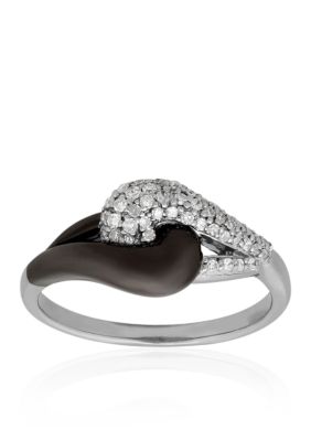 Belk & Co. 0.20 ct. t.w. Diamond and Black Rhodium Fig Ring in Sterling ...