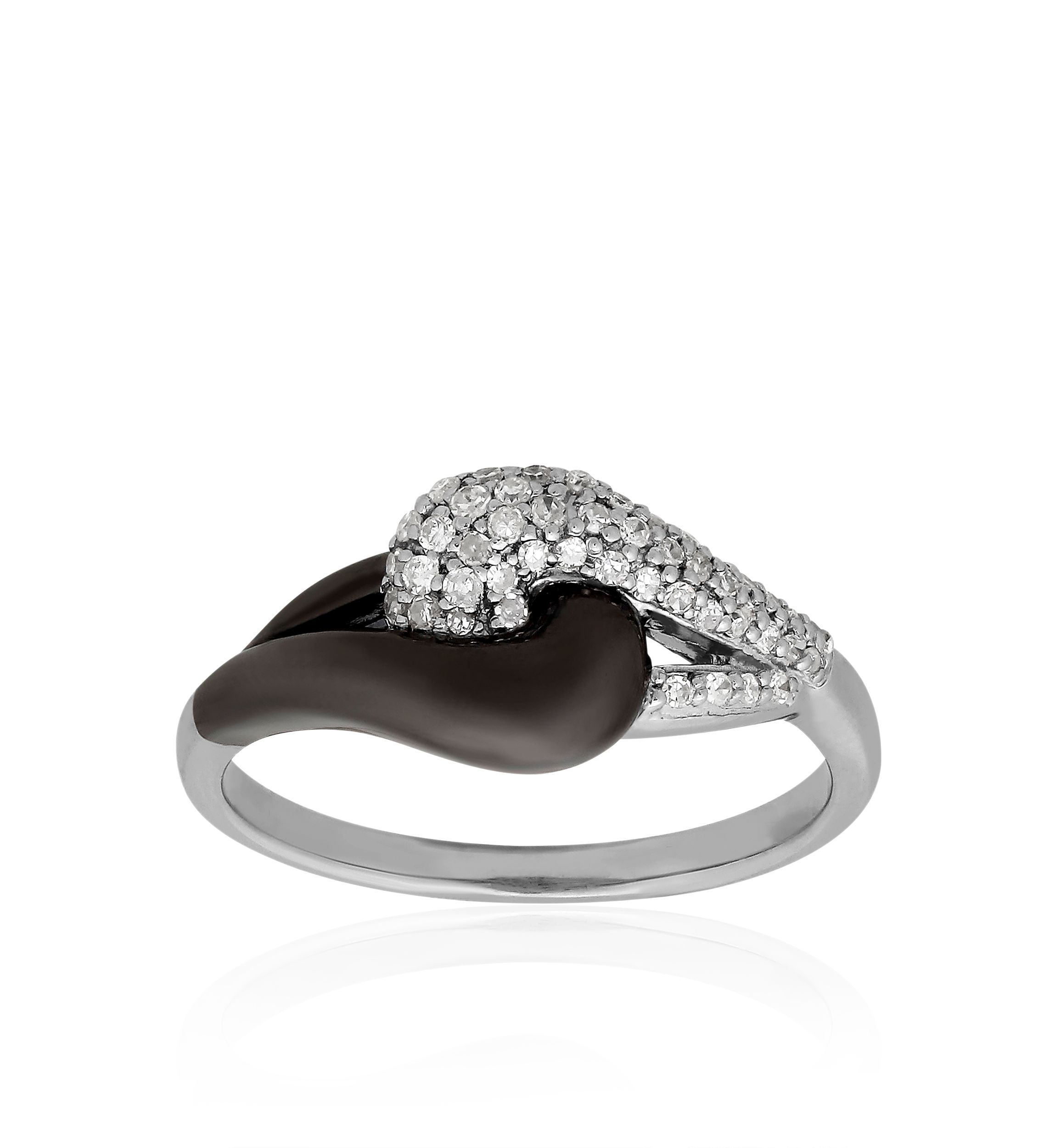 0.20 ct. t.w. Diamond and Black Rhodium Fig Ring in Sterling Silver