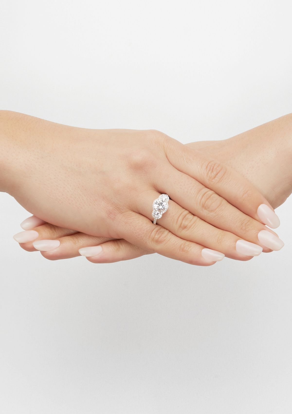 Lab Grown White Sapphire Ring in Sterling Silver