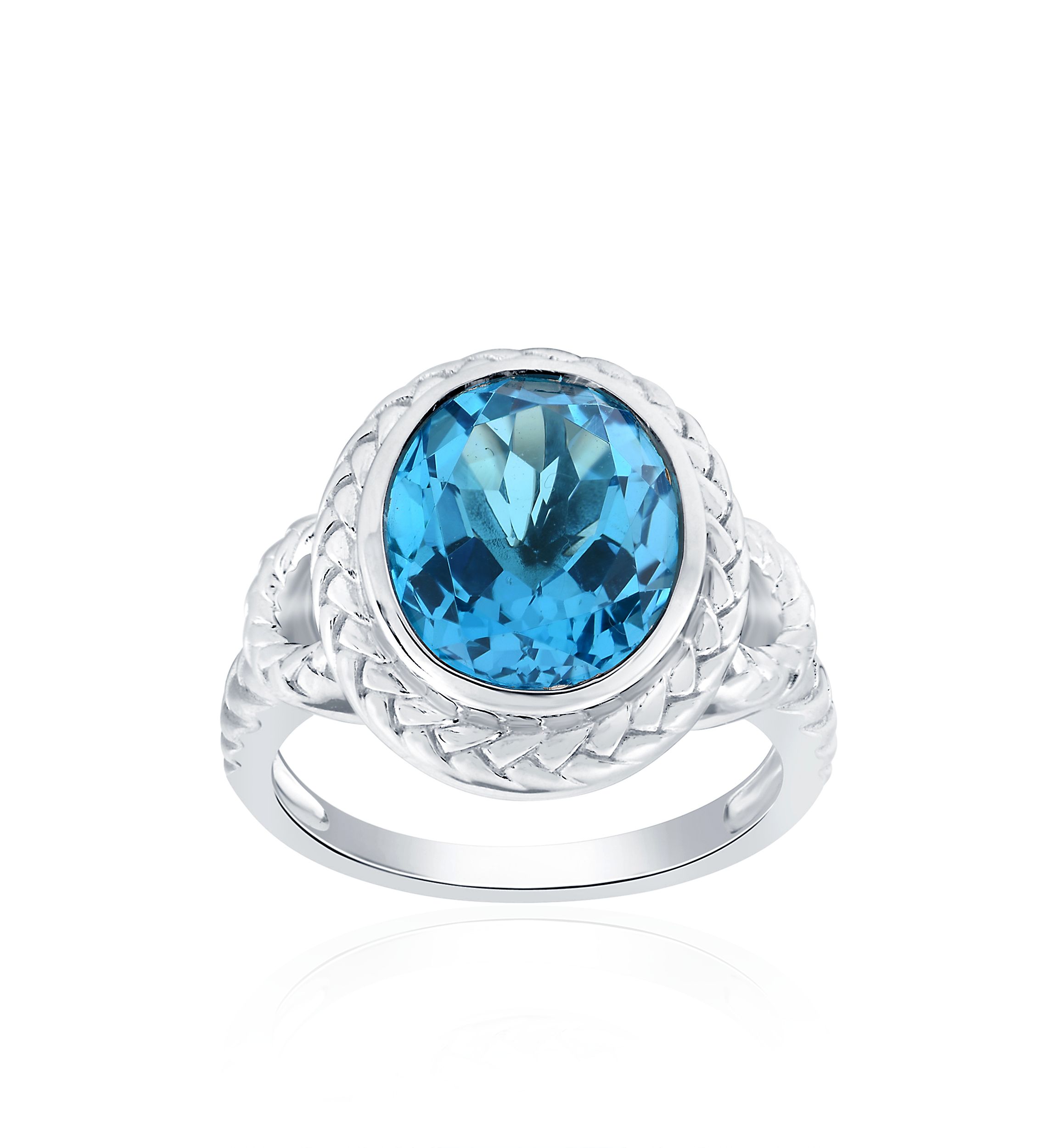 Blue Topaz Ring in Sterling Silver