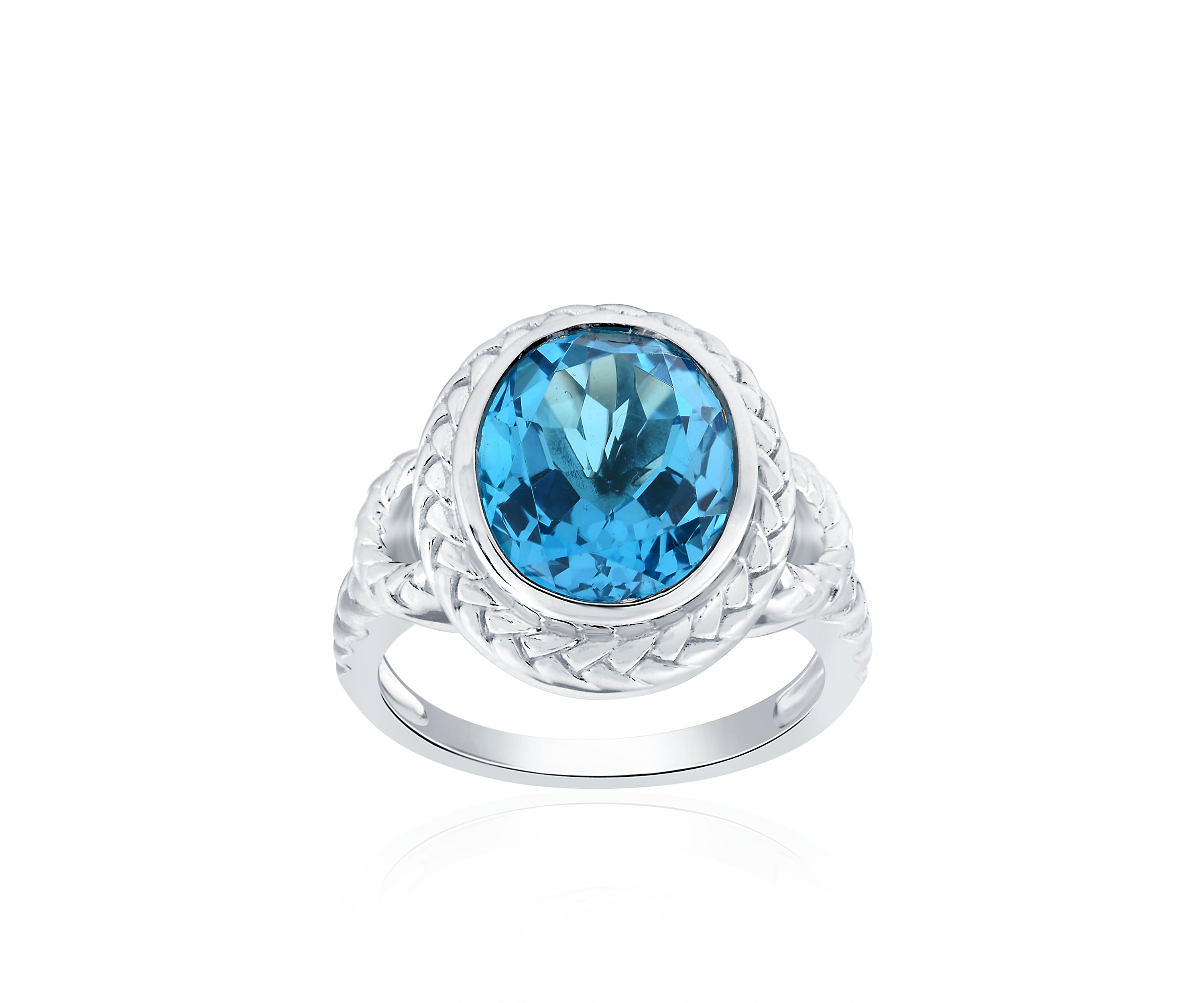 Blue Topaz Ring in Sterling Silver