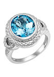 Blue Topaz Ring in Sterling Silver
