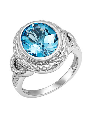 925 Sterling Silver Blue Topaz Gemstone Rings 2.73 gm Ring Fine Jewelry CCI 