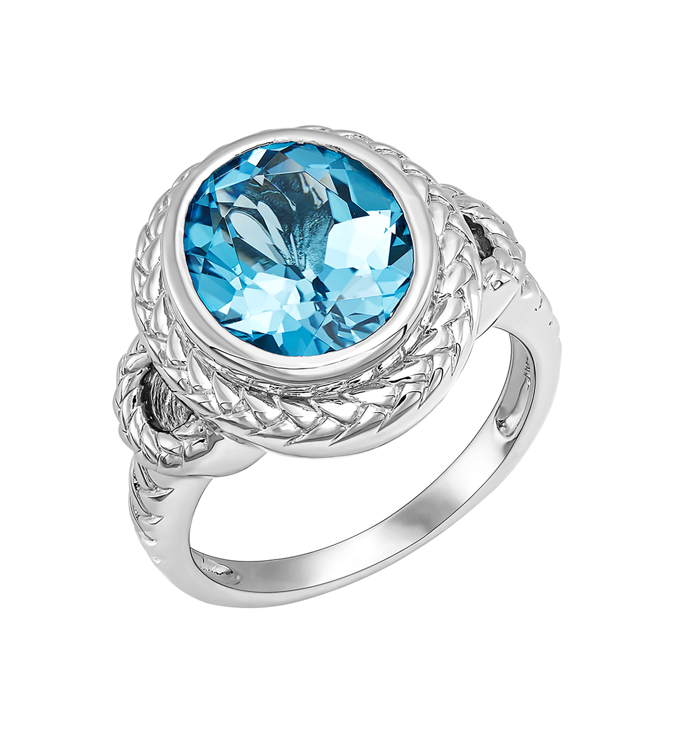 Blue Topaz Ring in Sterling Silver