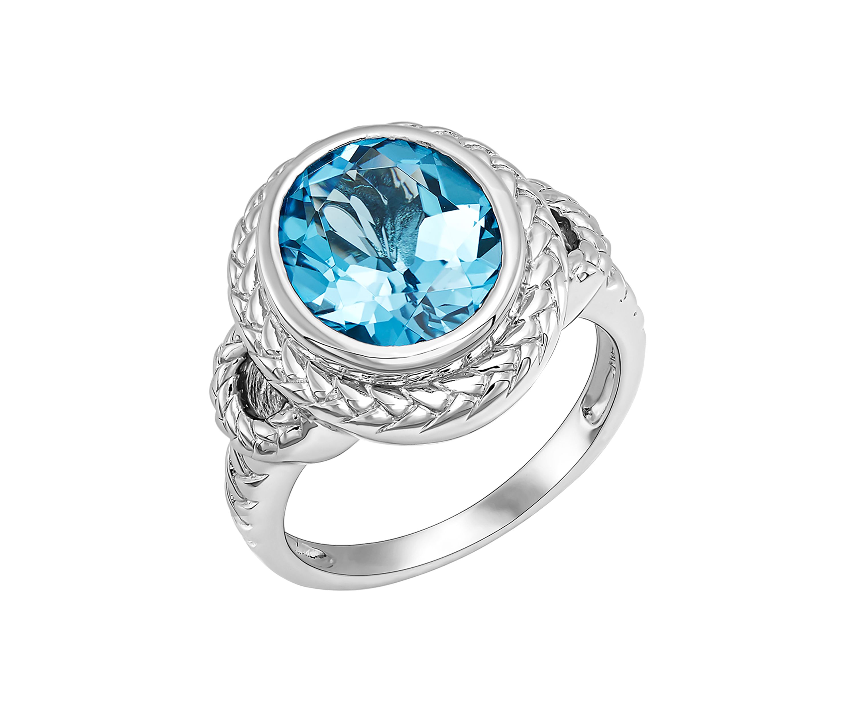 Blue Topaz Ring in Sterling Silver