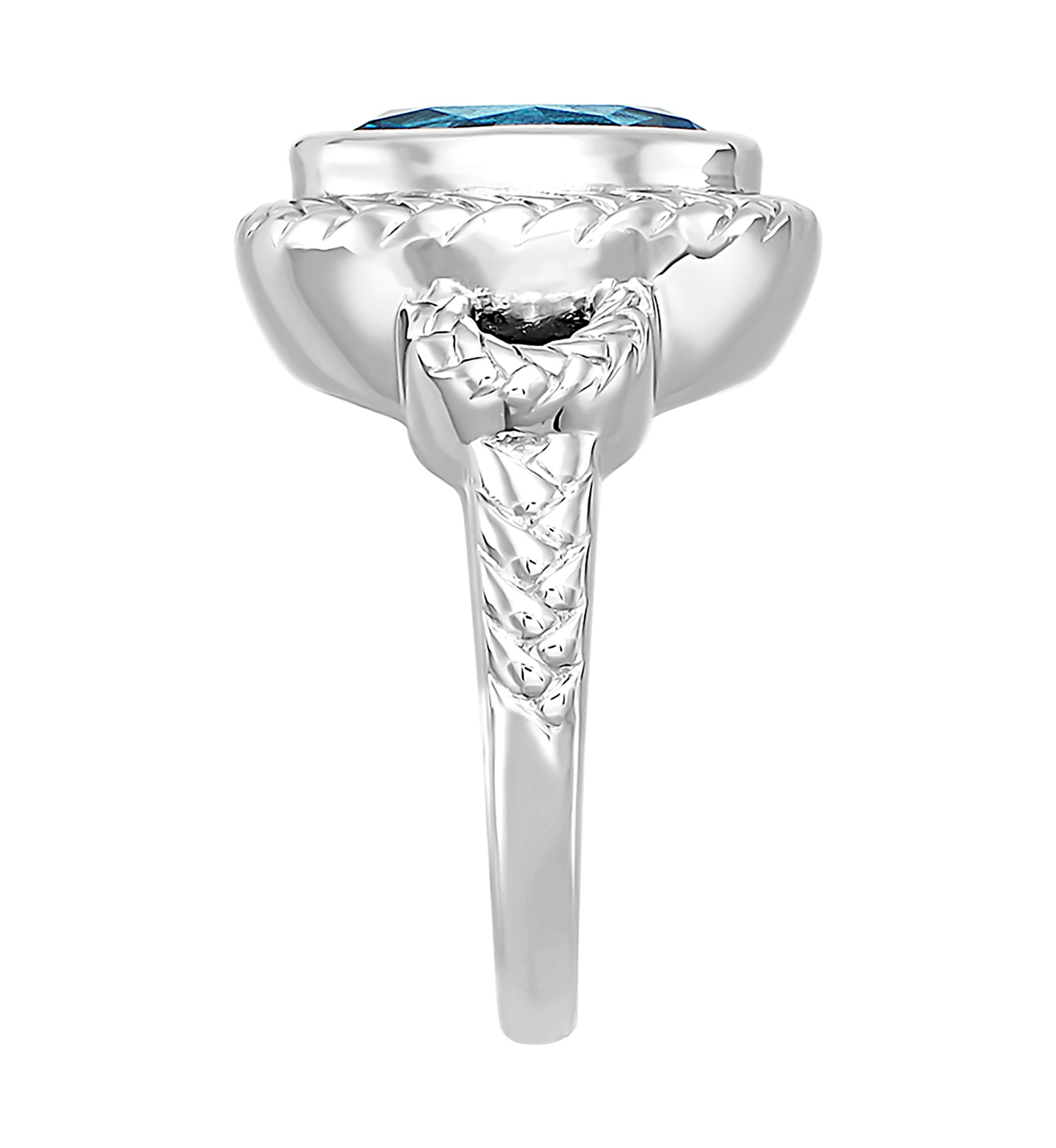 Blue Topaz Ring in Sterling Silver