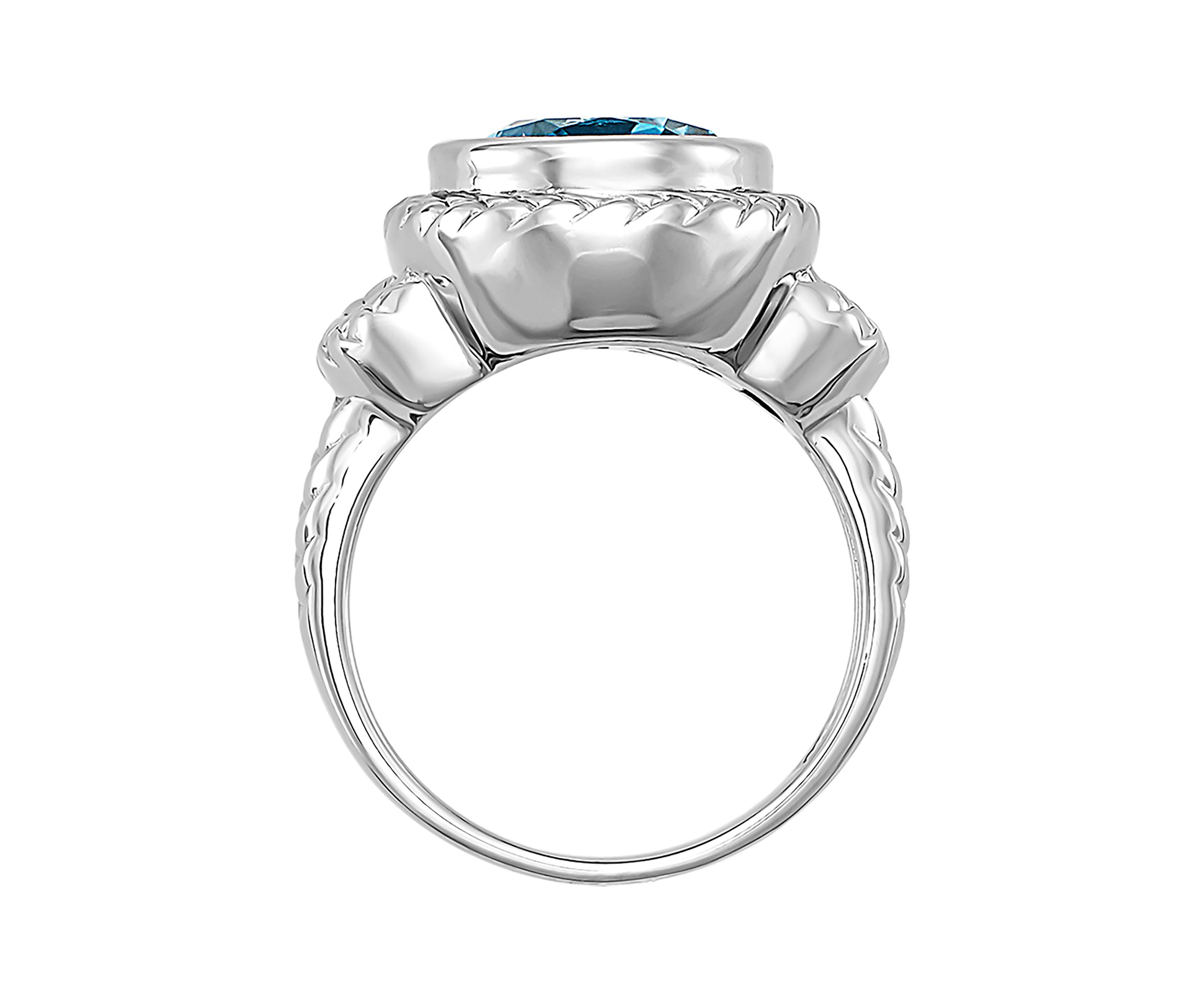 Blue Topaz Ring in Sterling Silver