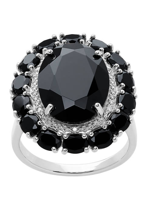 Belk & Co. Onyx and Diamond Ring in