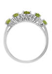 Peridot & Diamond Band Ring in Sterling Silver