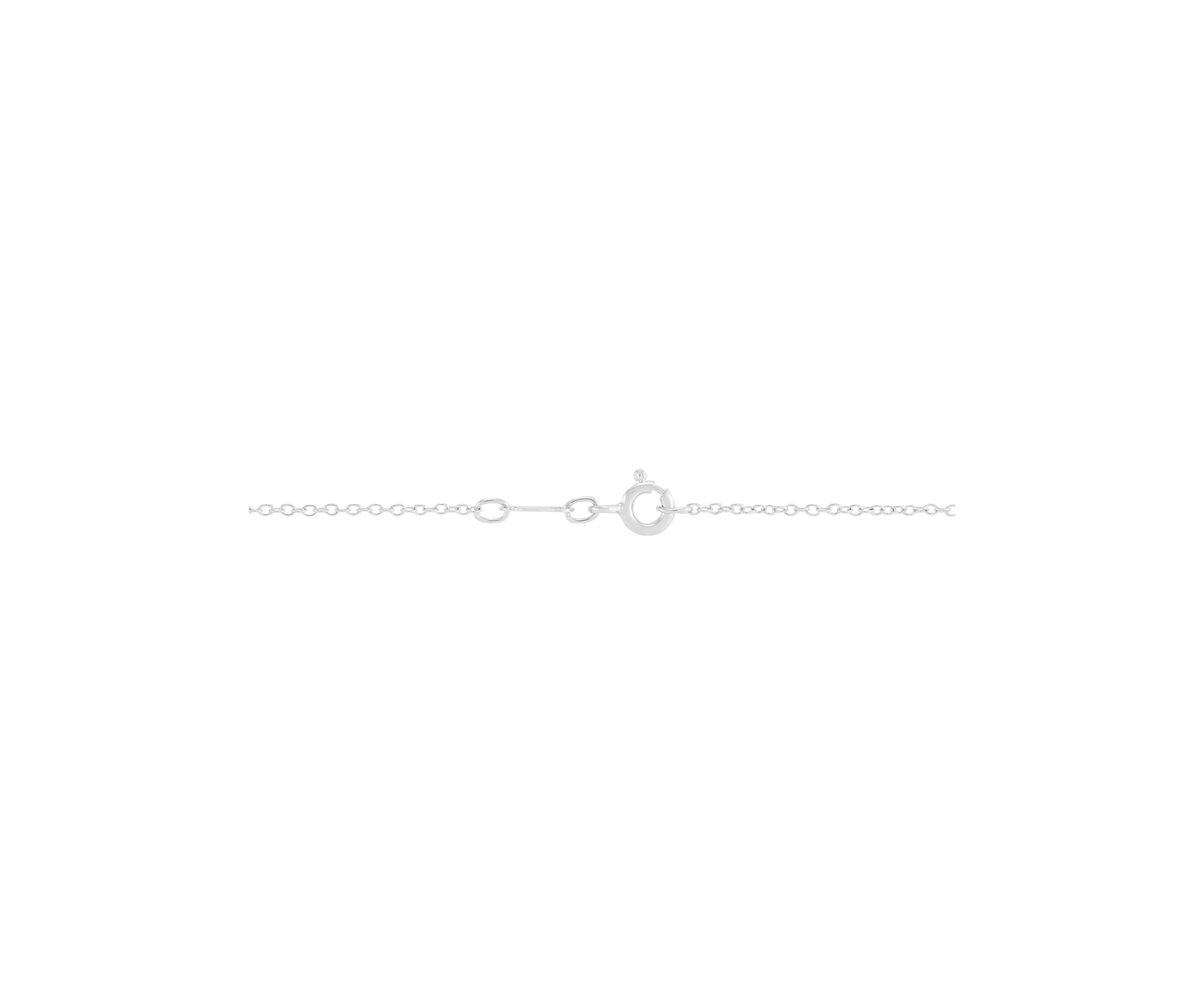 Lab Grown Heart Shape Sapphire and Diamond Accent Pendant with 18" Cable Chain in Sterling Silver
