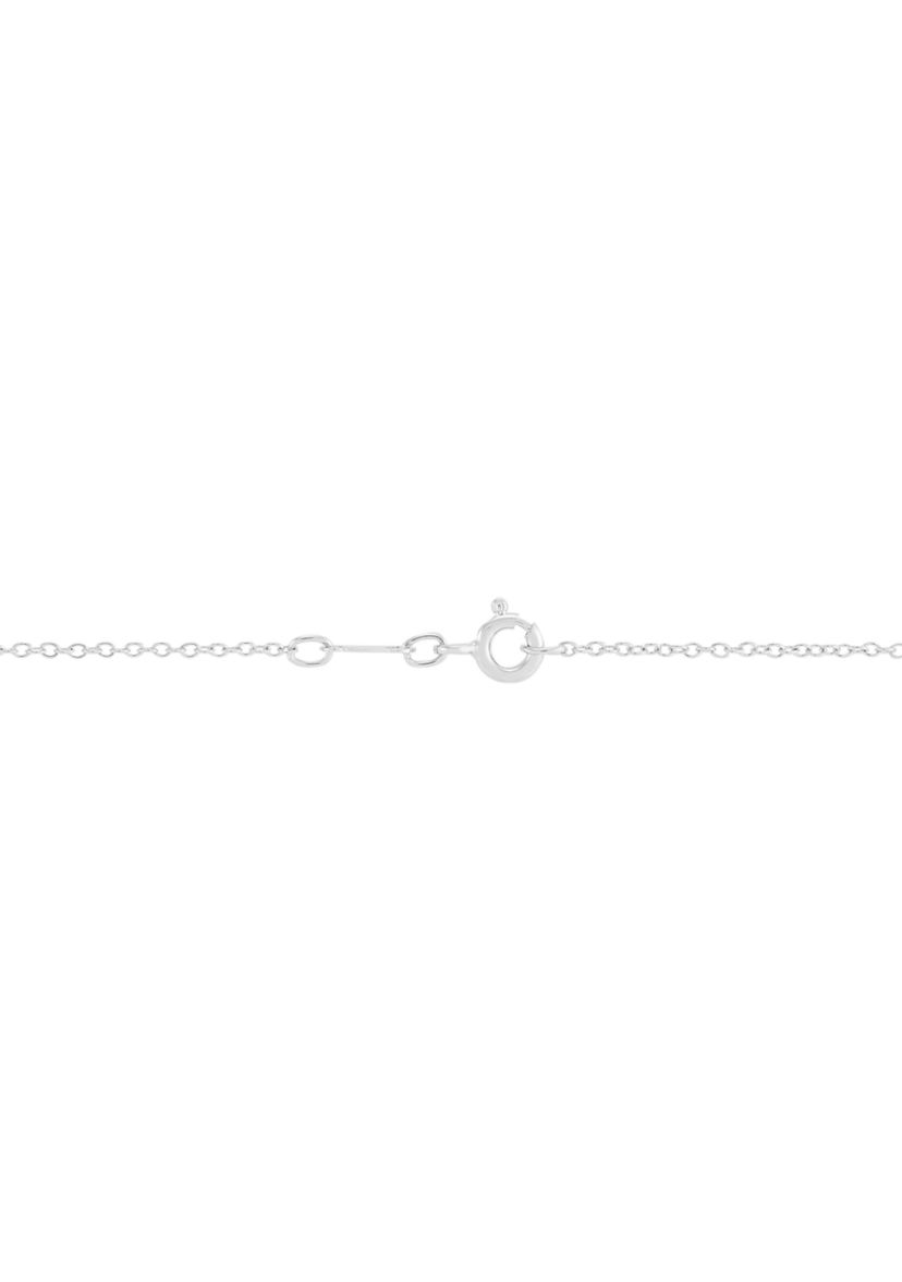 Lab Grown Heart Shape White Sapphire and Diamond Accent Pendant Necklace with 18" Cable Chain in Sterling Silver