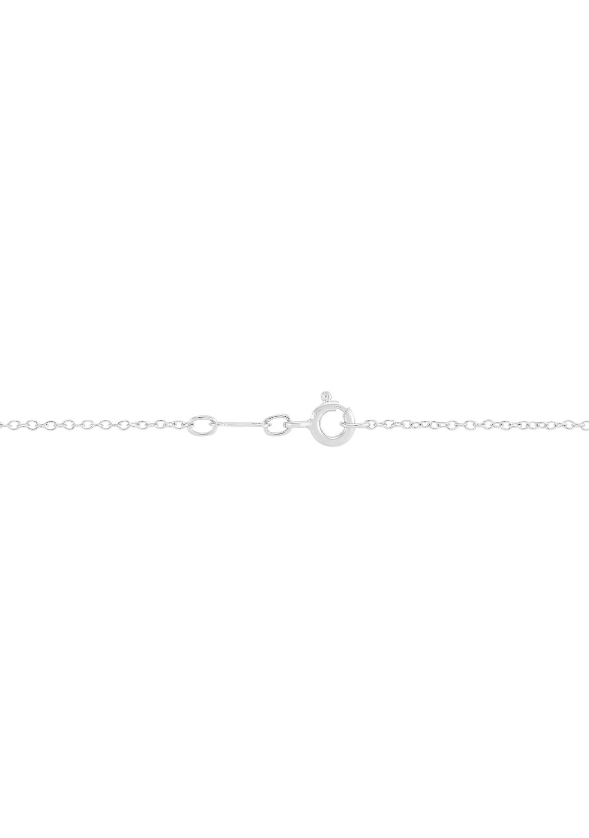 Heart Shape Onyx and Diamond Accent Pendant Necklace with 18" Cable Chain in Sterling Silver
