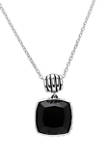 Onyx Pendant Necklace in Sterling Silver
