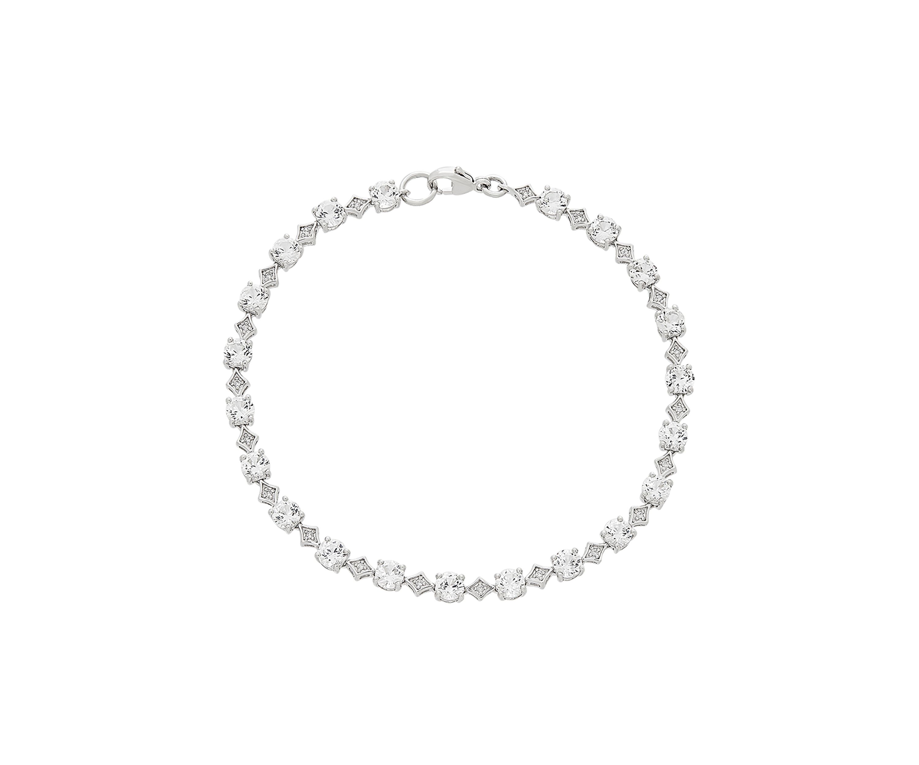 Lab Grown White Sapphire Bracelet in Sterling Silver