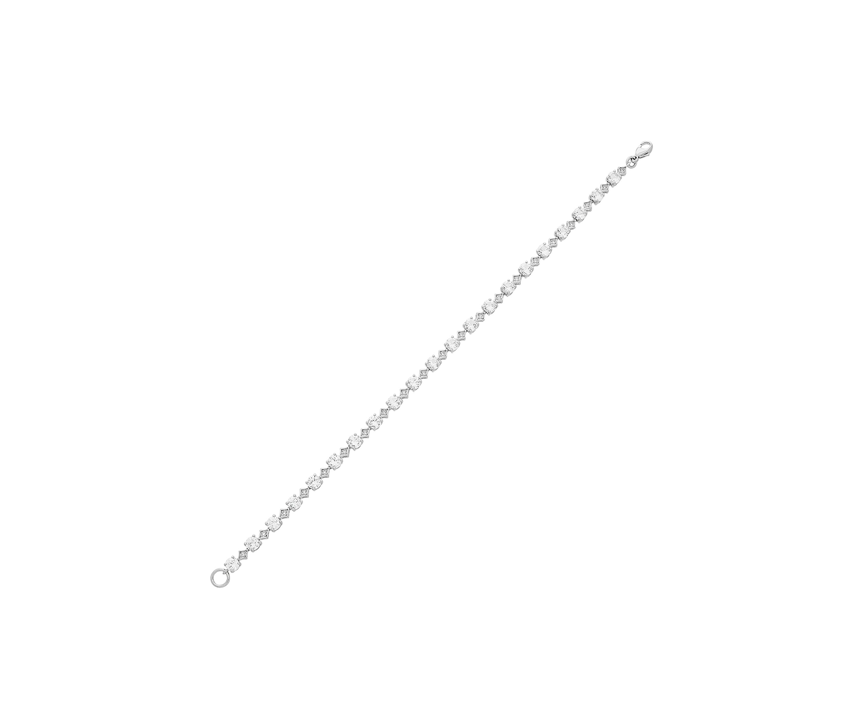 Lab Grown White Sapphire Bracelet in Sterling Silver