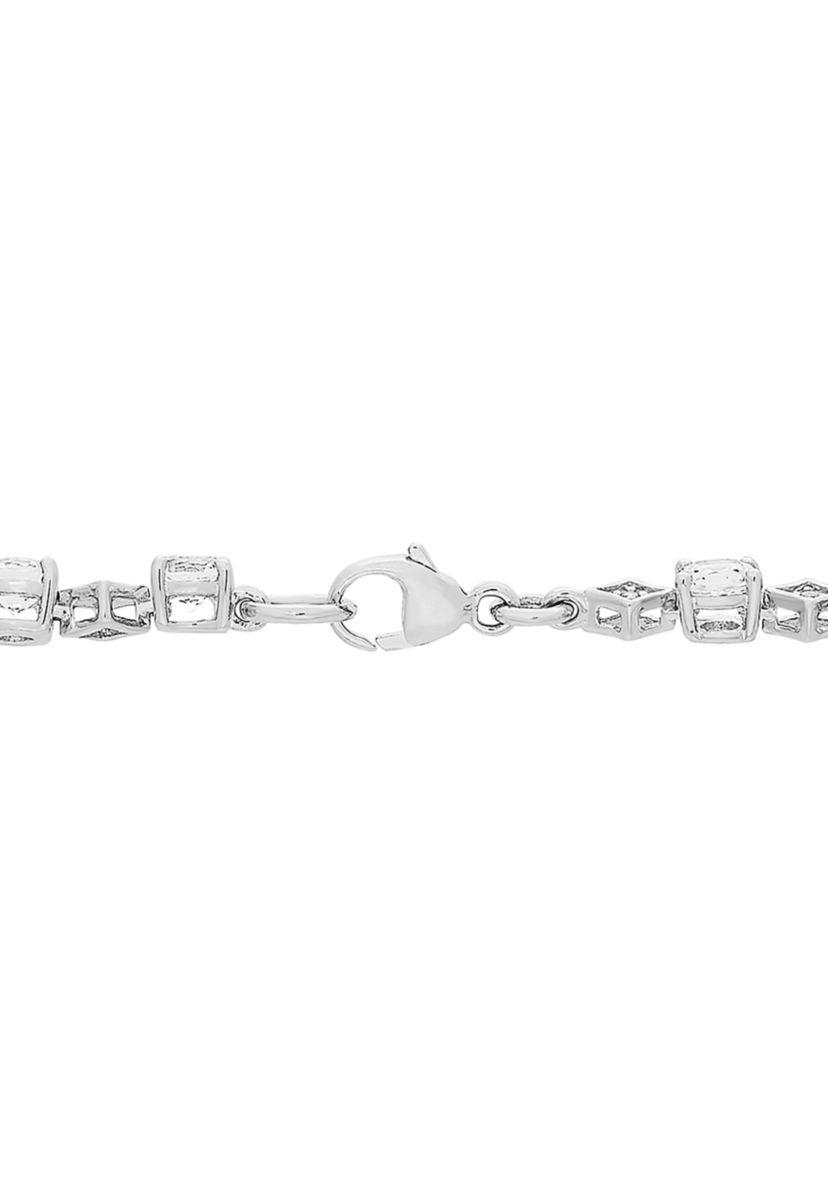 Lab Grown White Sapphire Bracelet in Sterling Silver