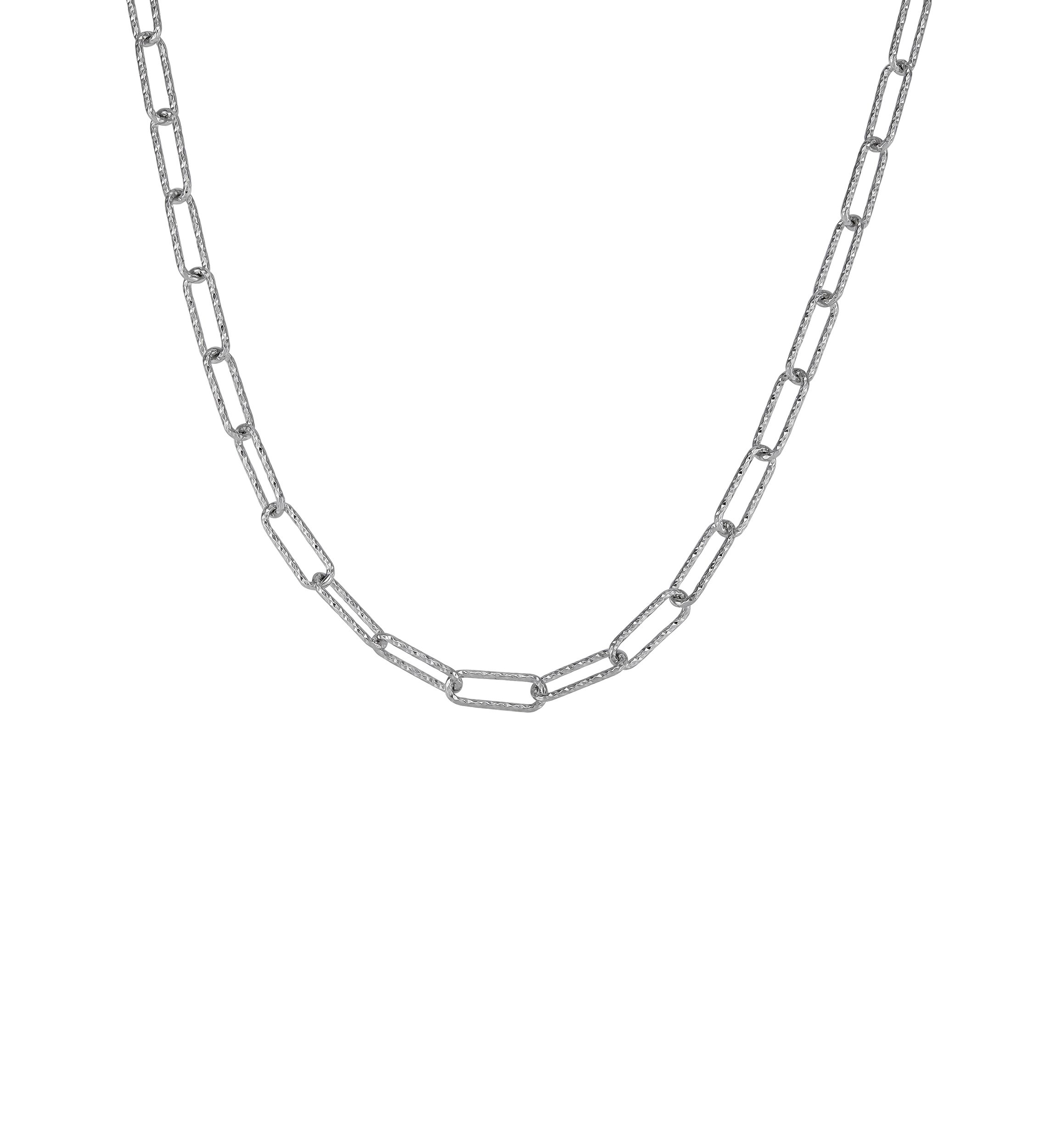 Paperclip Chain Necklace in Sterling Silver