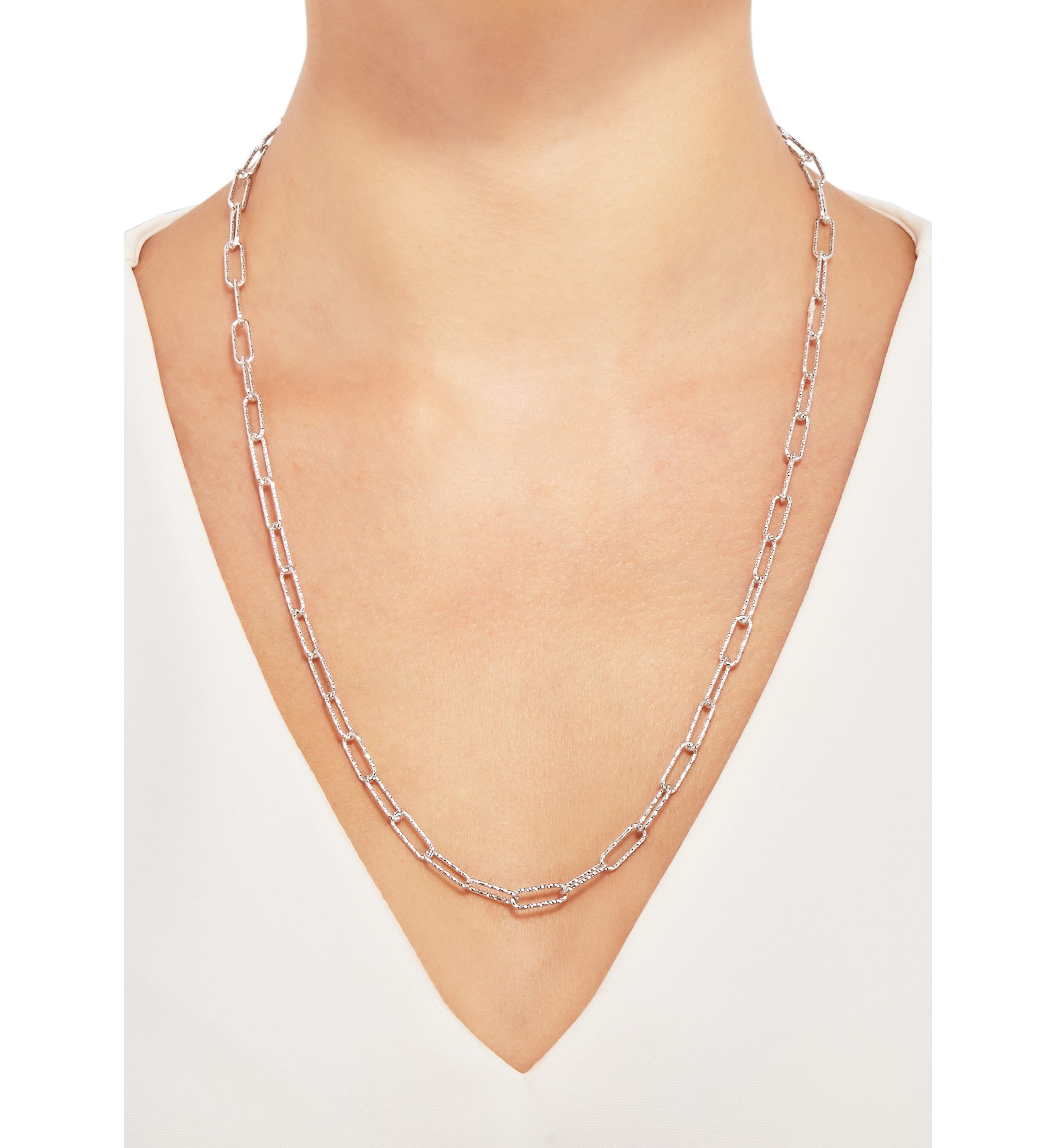 Paperclip Chain Necklace in Sterling Silver