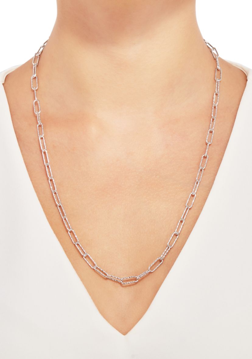 Paperclip Chain Necklace in Sterling Silver