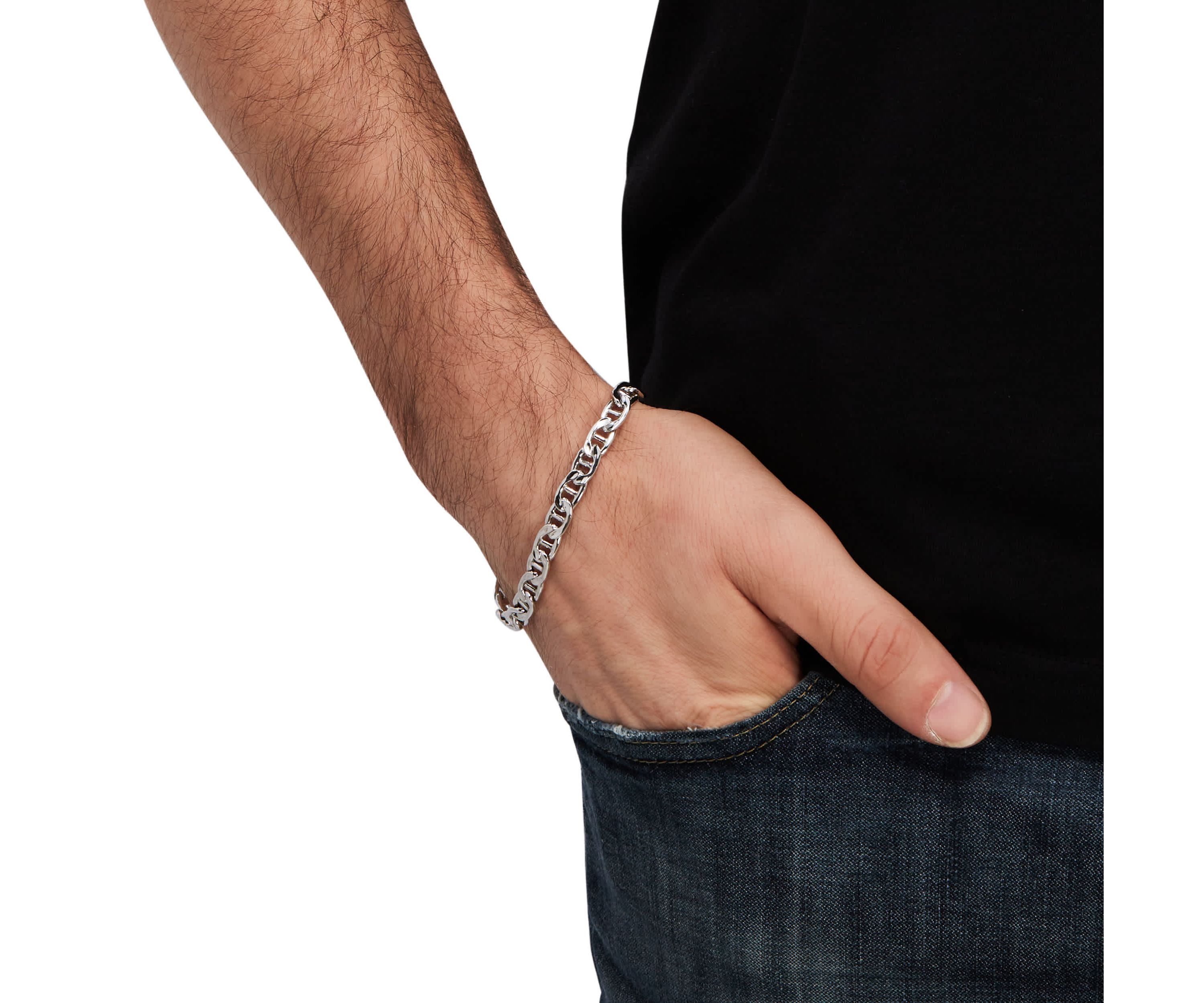 Sterling Silver 1.8mm Mariner Chain Bracelet