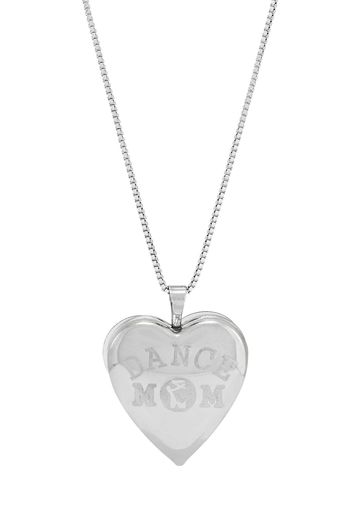 Heart Locket with 18" Box Chain Necklace in Sterling Silver