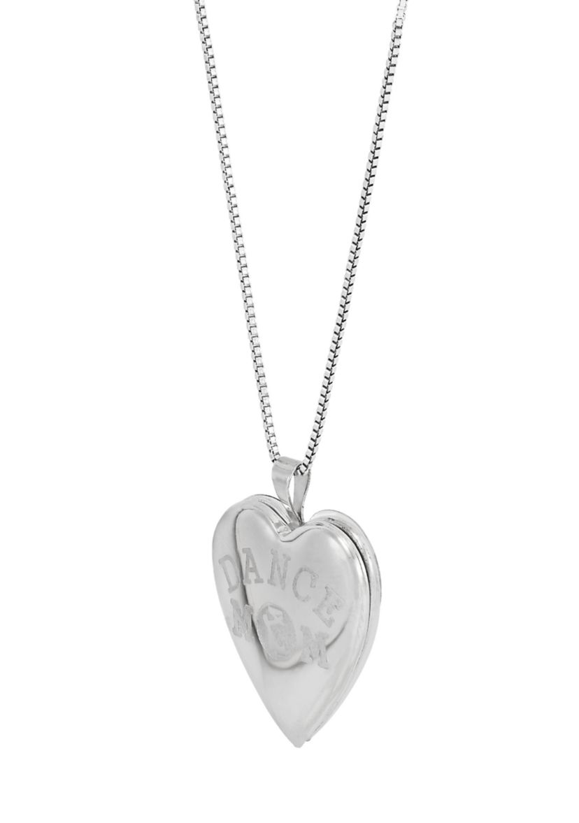 Heart Locket with 18" Box Chain Necklace in Sterling Silver