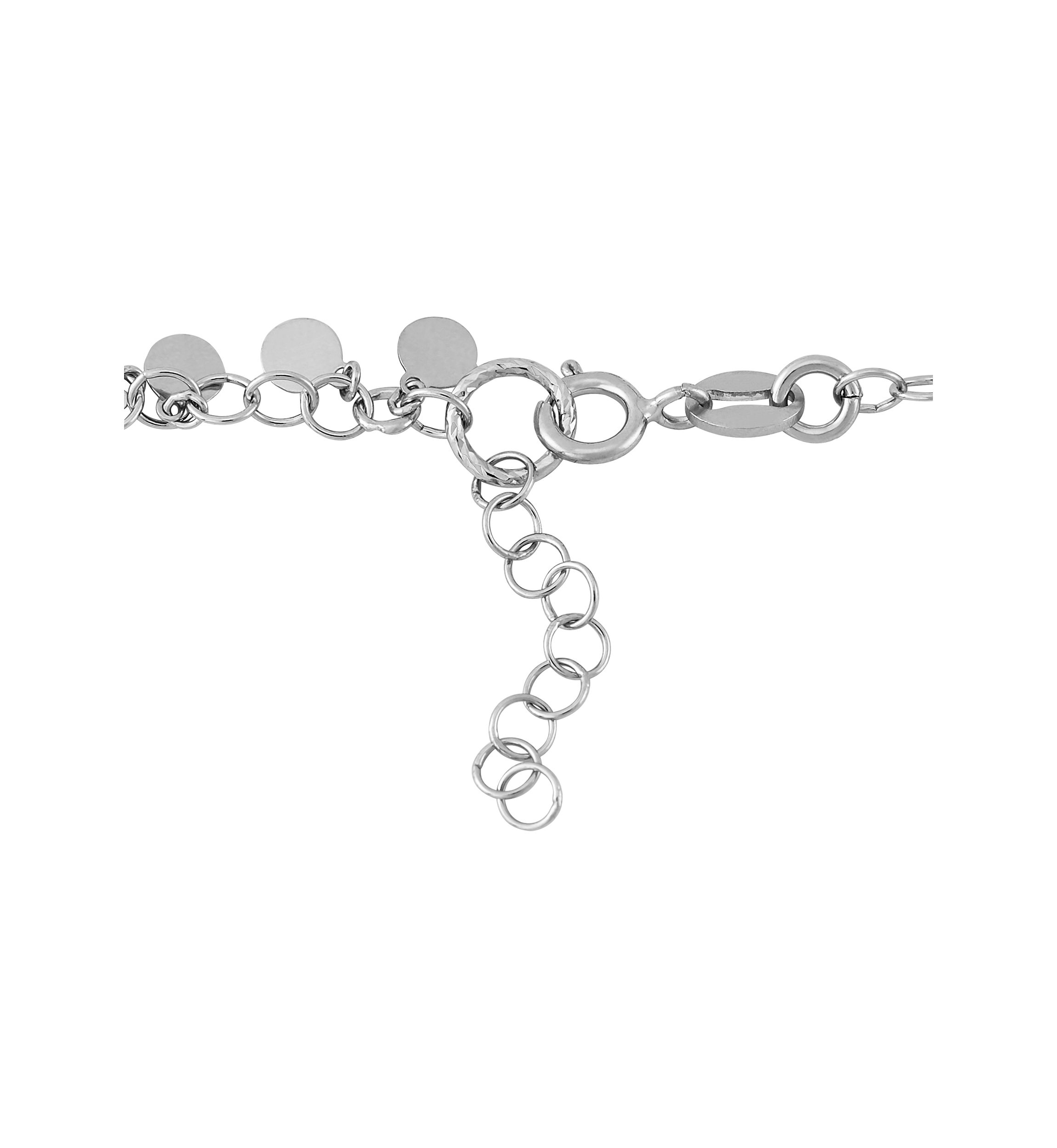 Multi Dangle Tiny Disk Anklet in Sterling Silver