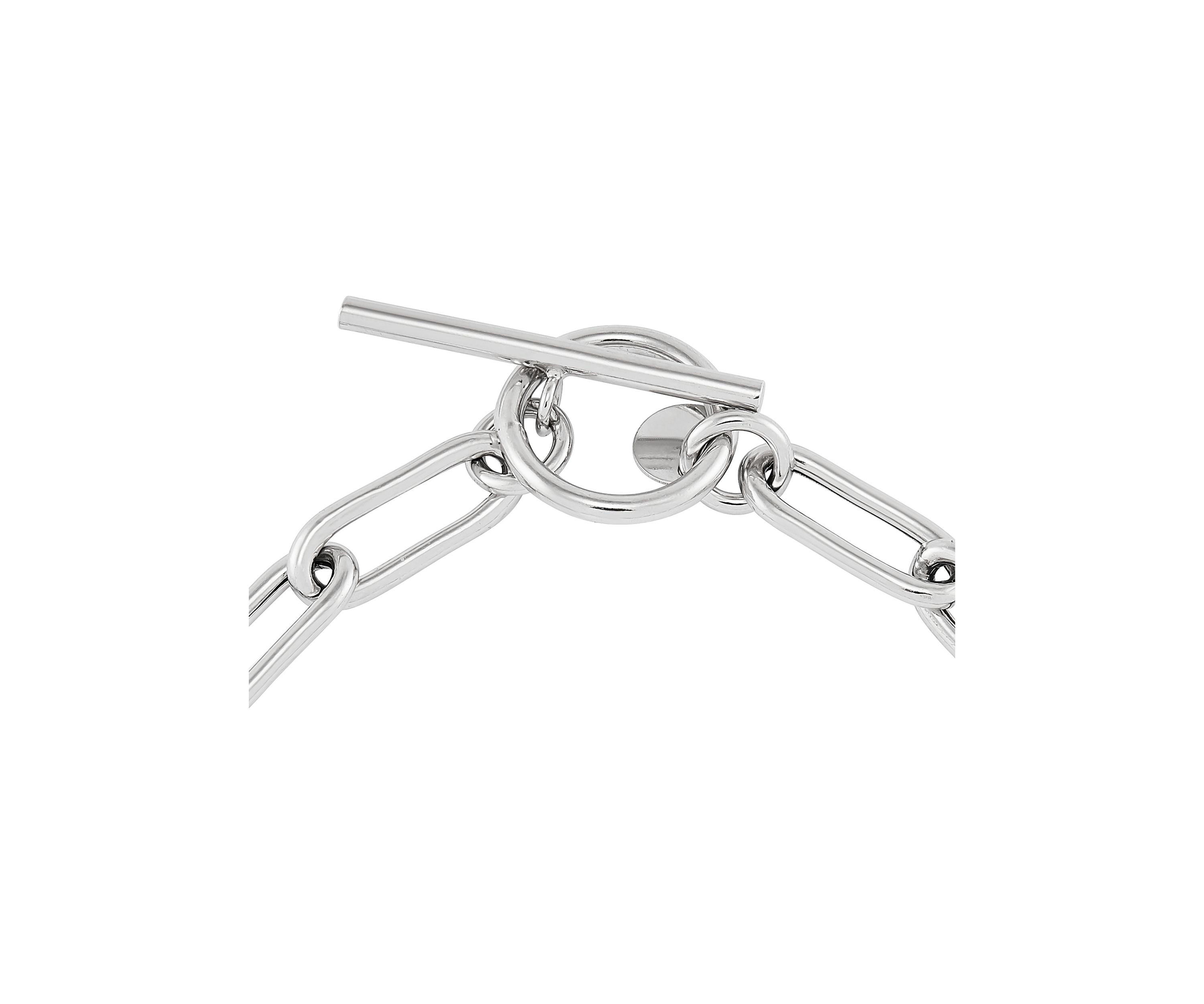 Dangle Flat Heart Toggle Bracelet in Sterling Silver