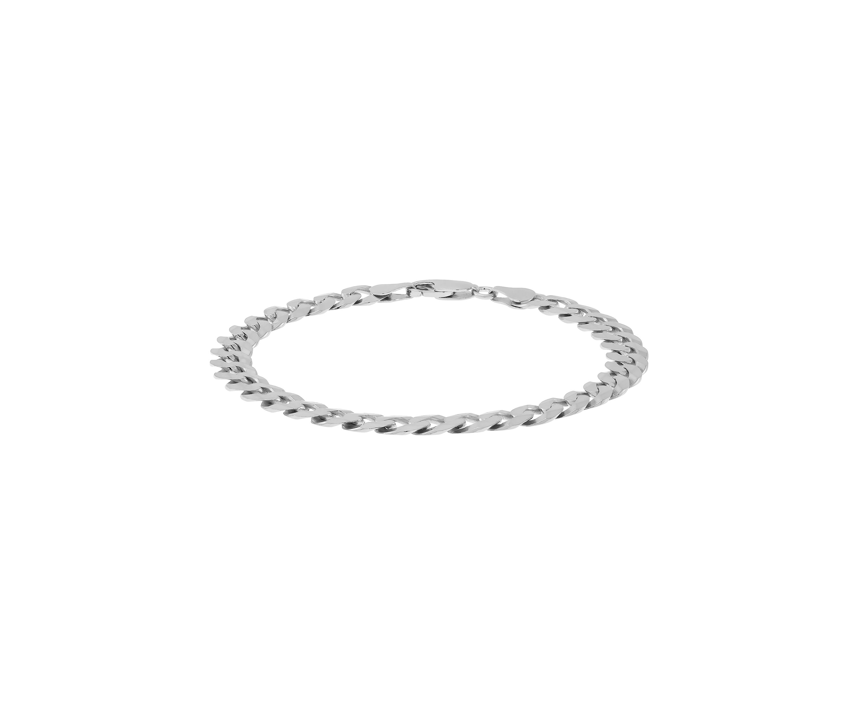 6.9 Millimeter Curb Chain Bracelet in Sterling Silver