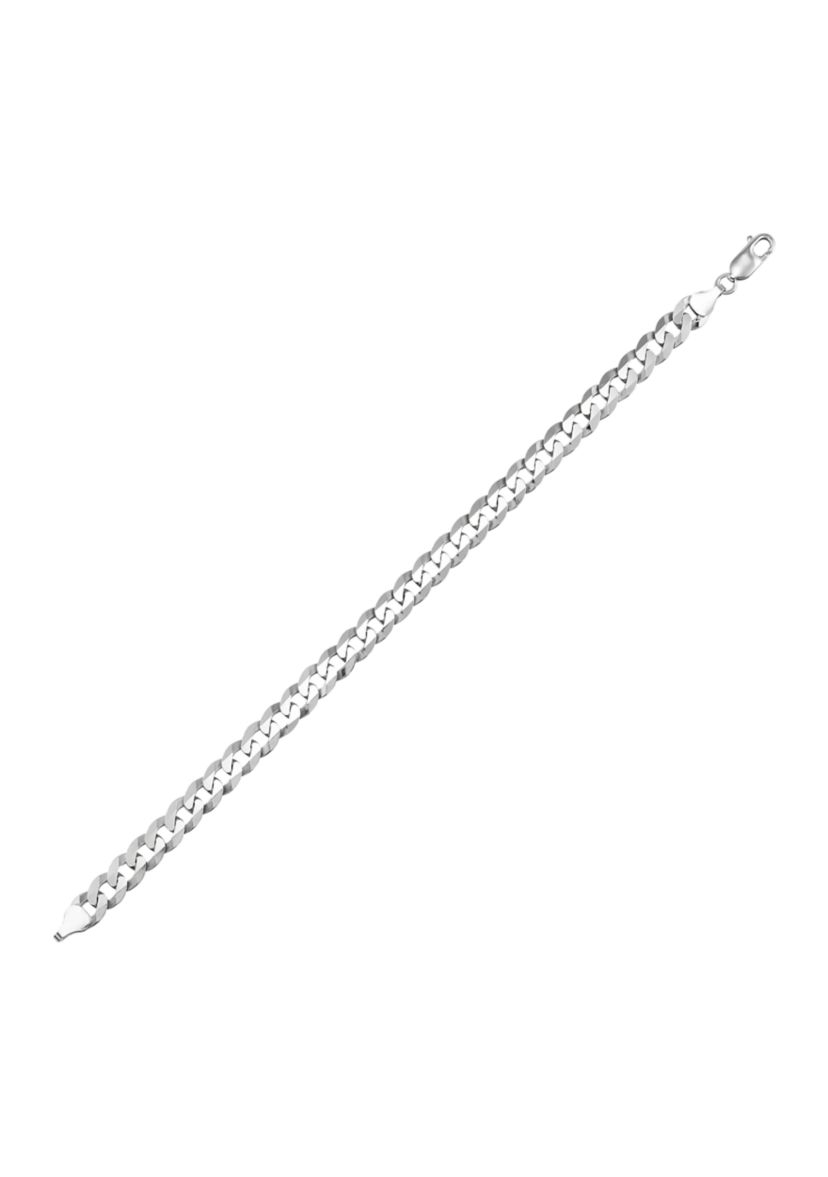 6.9 Millimeter Curb Chain Bracelet in Sterling Silver
