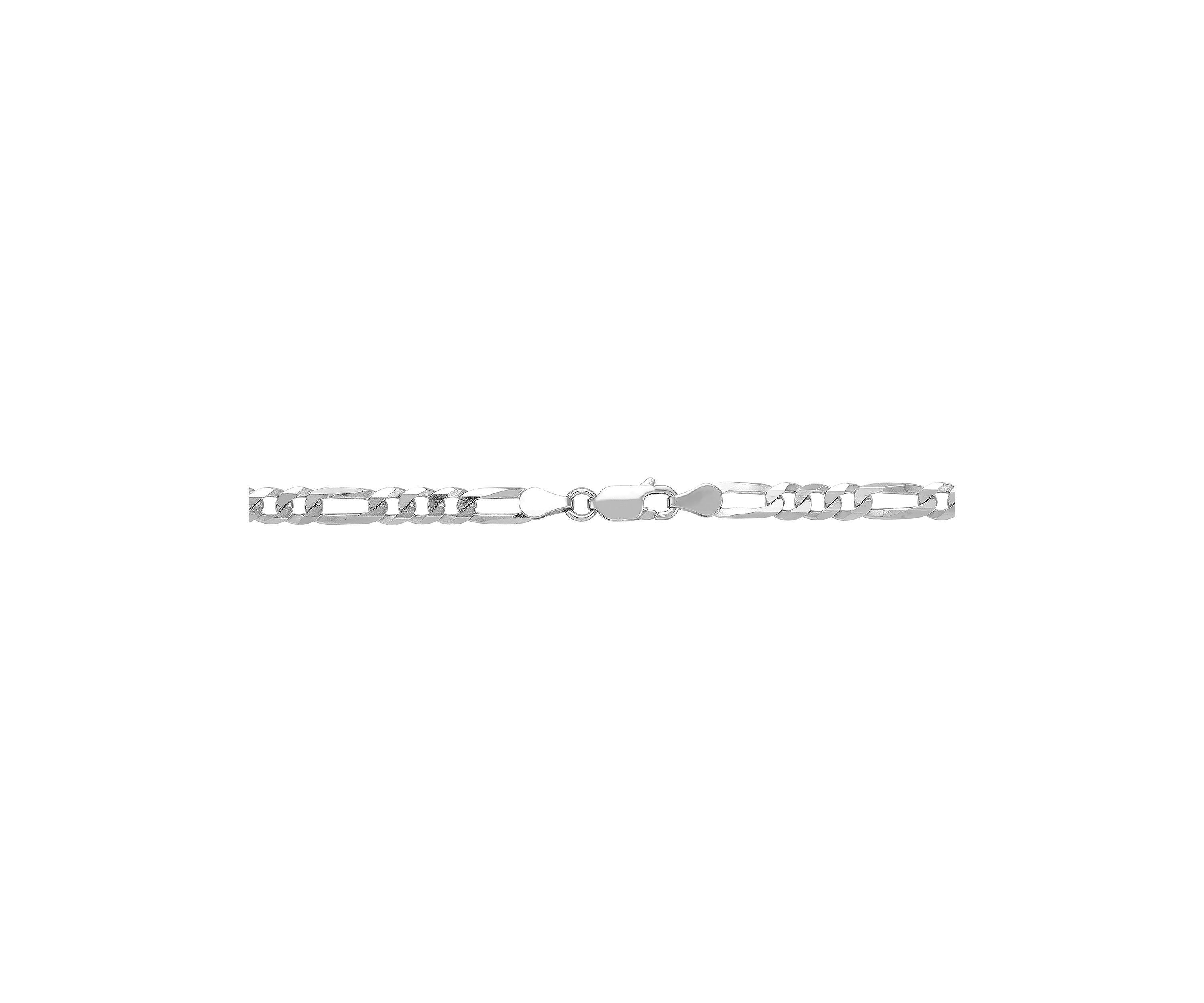 Solid Figaro Chain Necklace in Sterling Silver