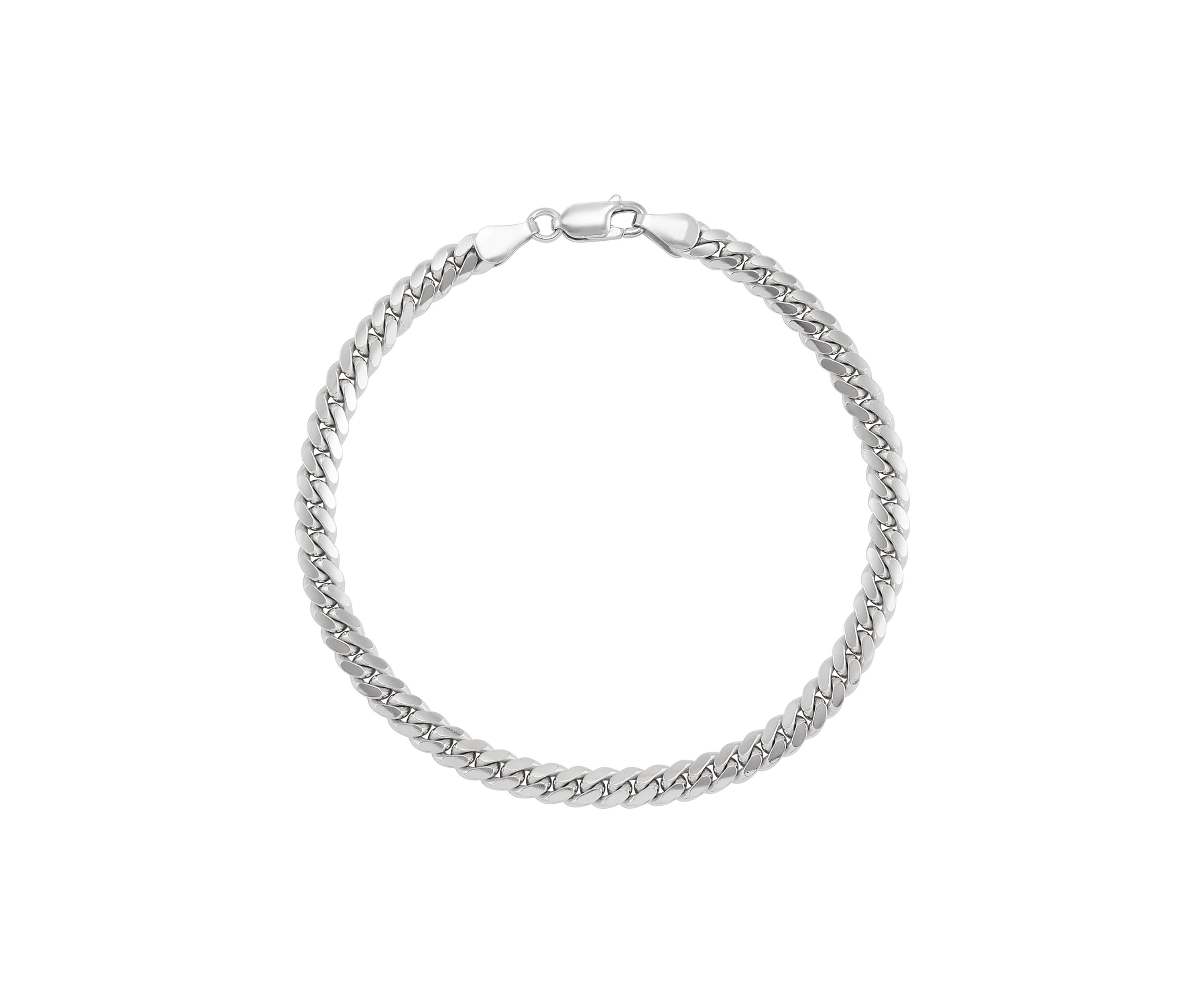 5.35 Millimeter Curb Chain Bracelet in Sterling Silver 