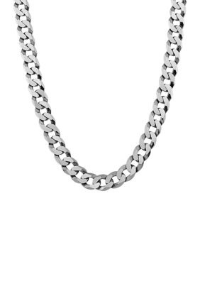 Belk & Co. Silver 24 inch Flat Wire Curb Chain Necklace in Sterling Silver