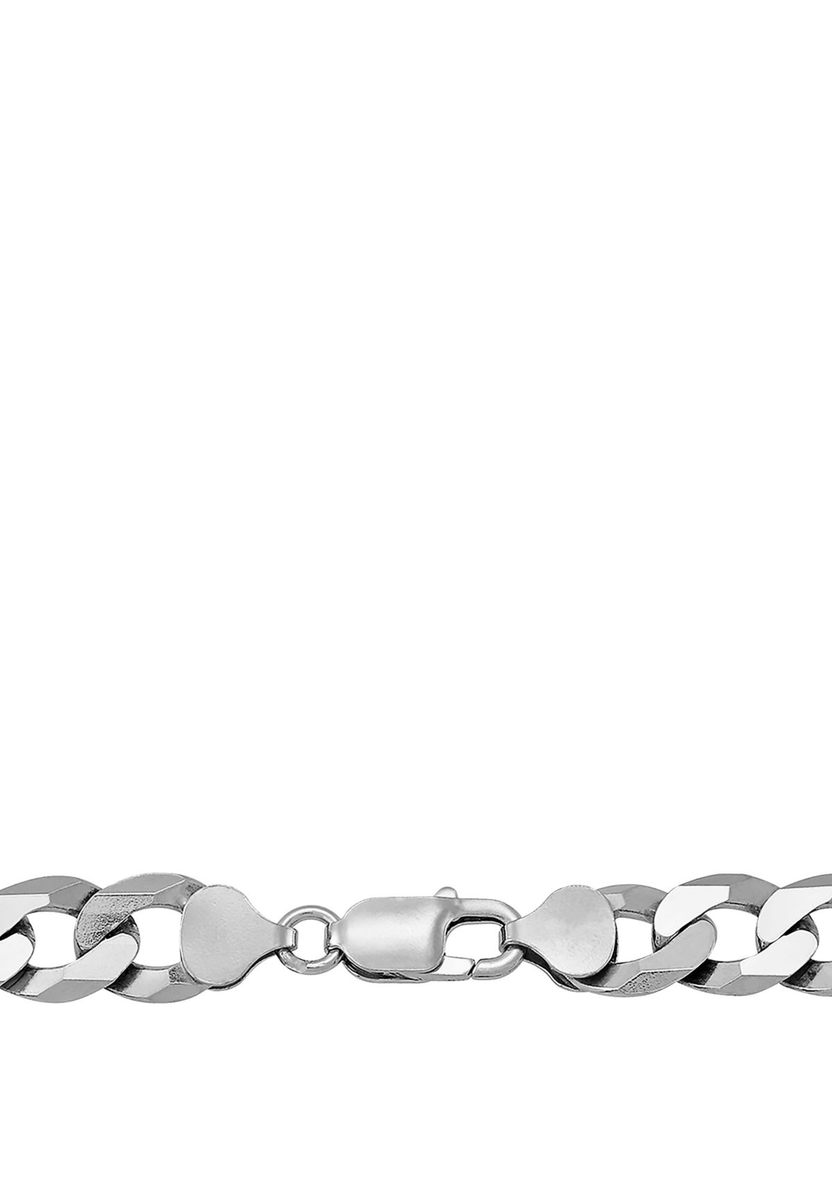 24 Inch Flat Wire Curb Chain Necklace in Sterling Silver 