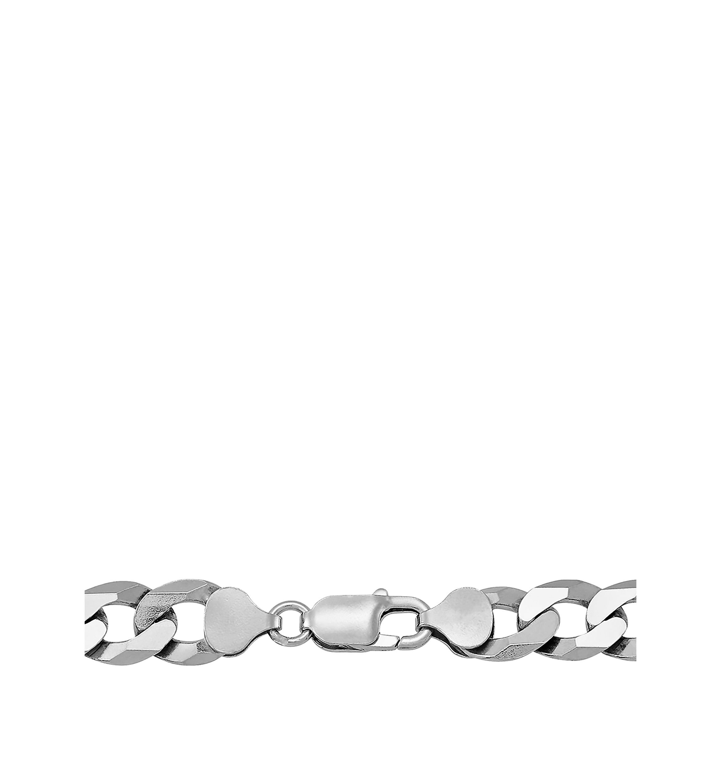 24 Inch Flat Wire Curb Chain Necklace in Sterling Silver 
