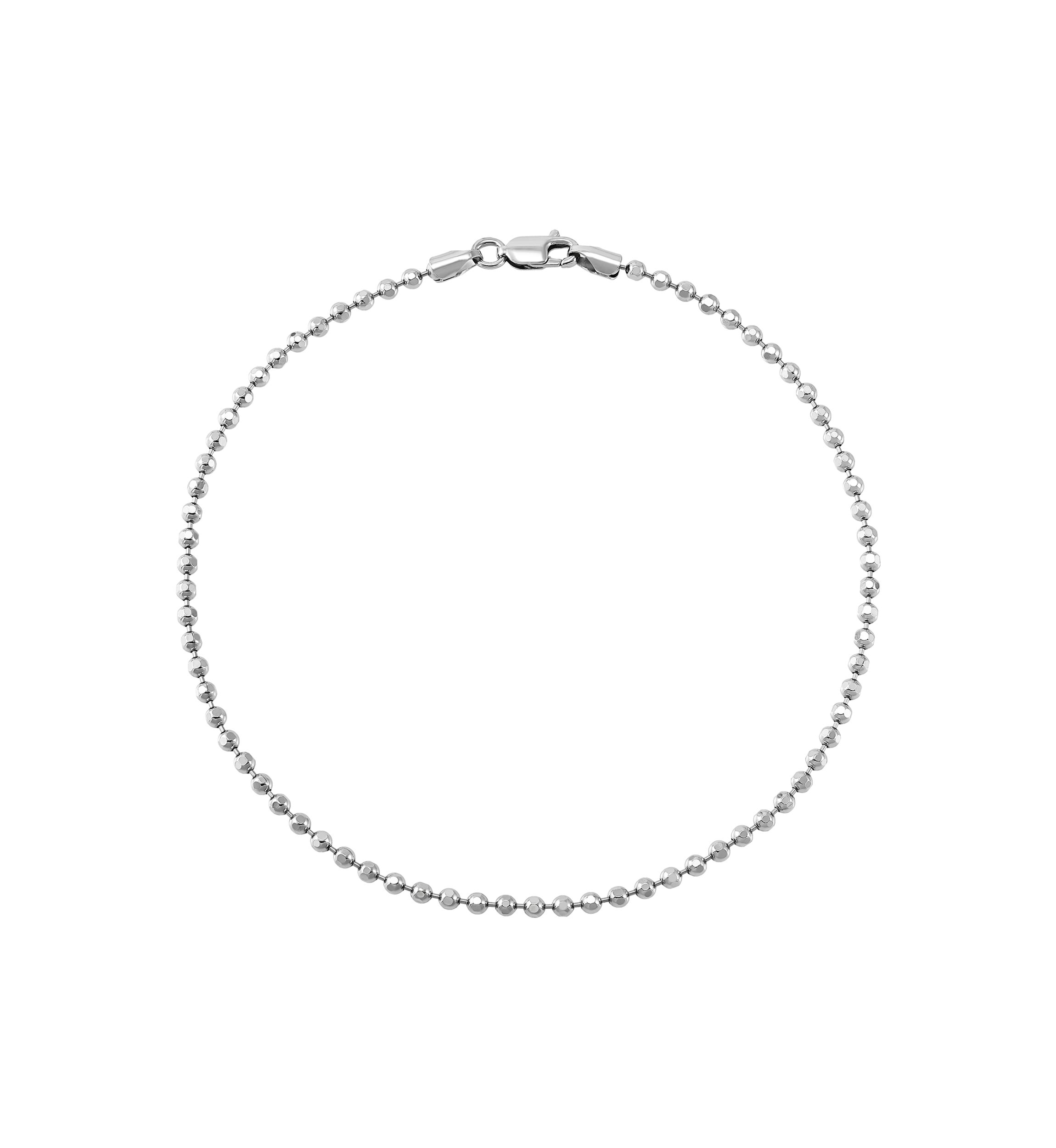 2.5 Millimeter Solid Bead Chain Bracelet in Sterling Silver