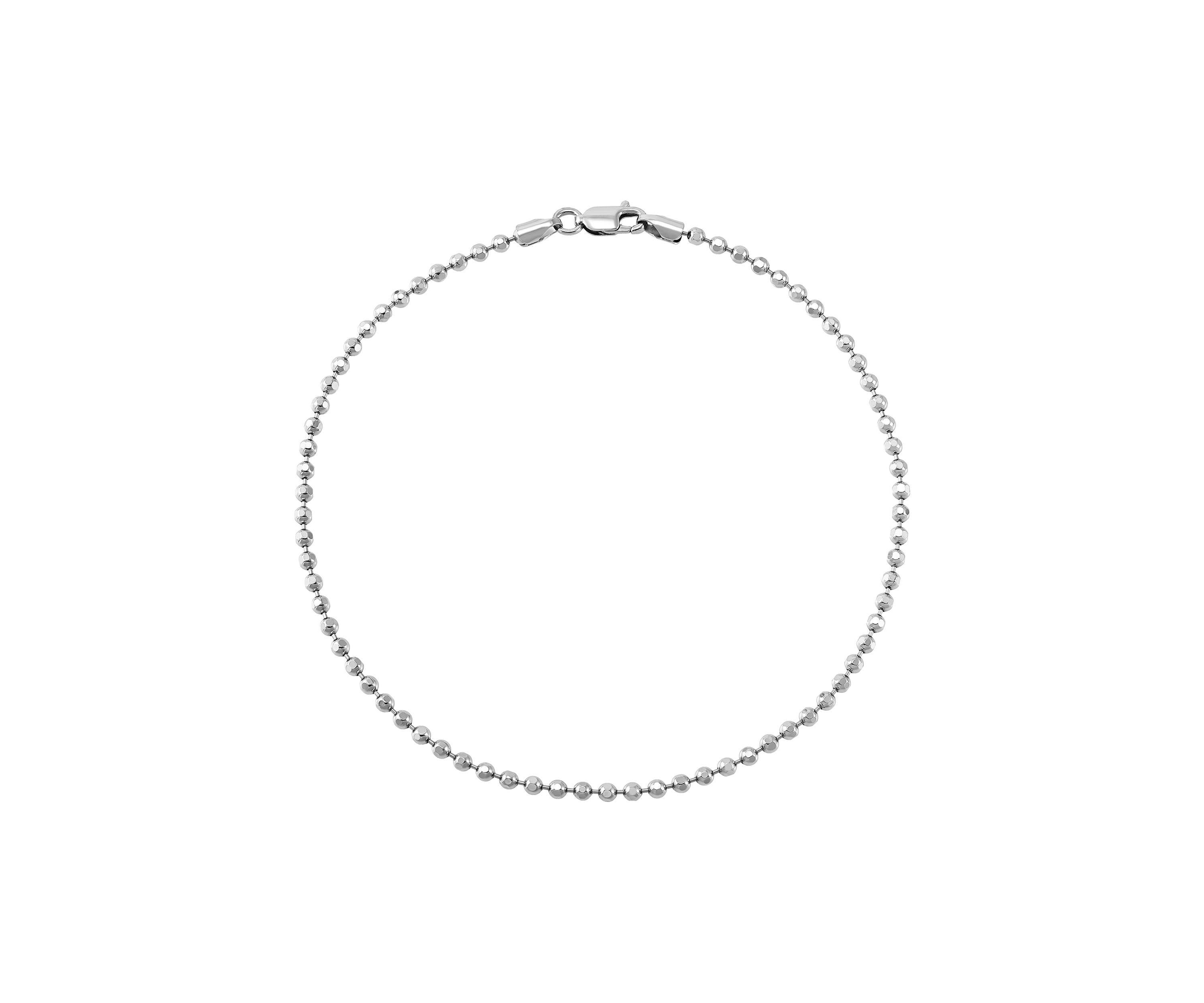 2.5 Millimeter Solid Bead Chain Bracelet in Sterling Silver