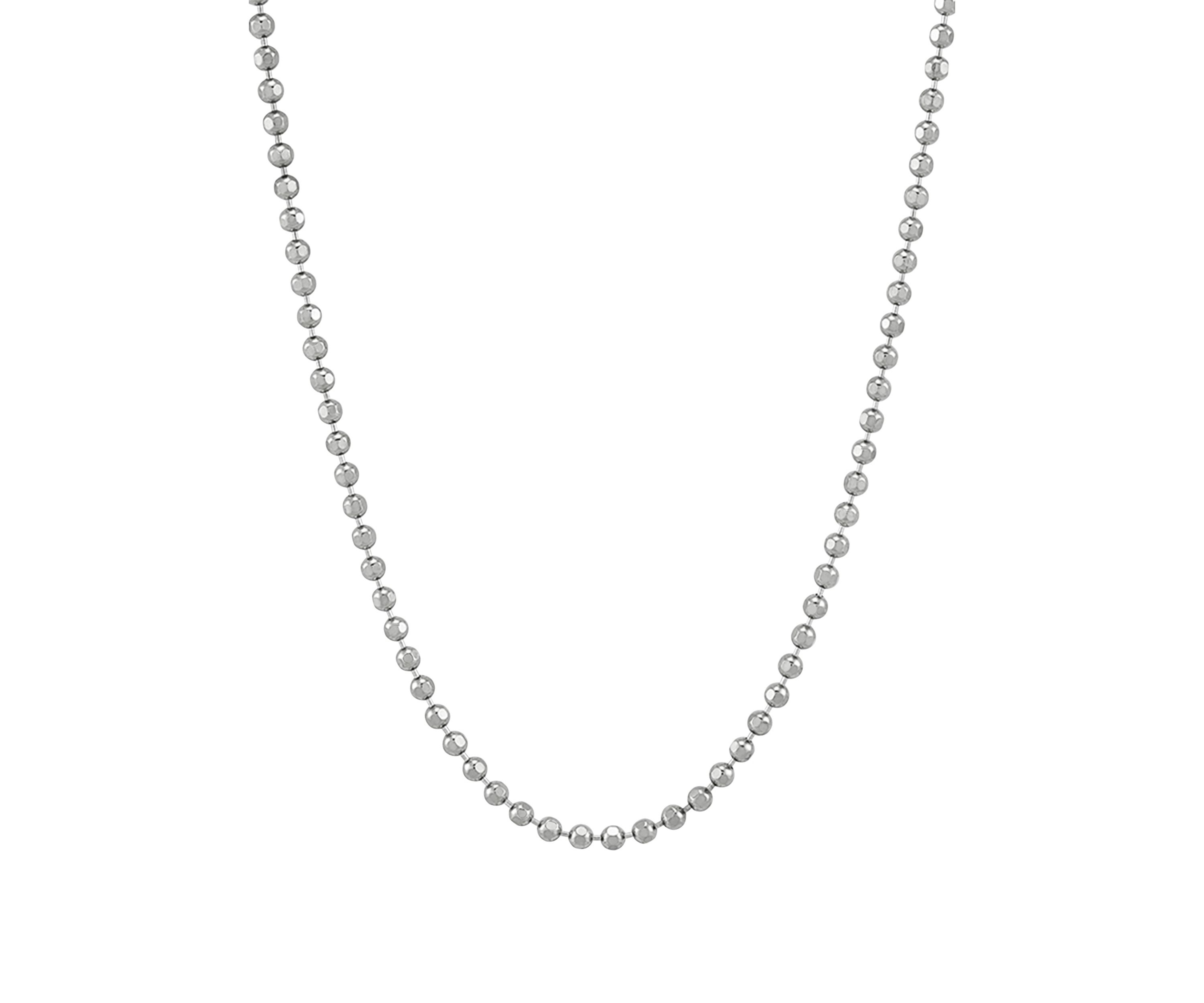 2.5 Millimeter Solid Bead Chain Necklace in Sterling Silver