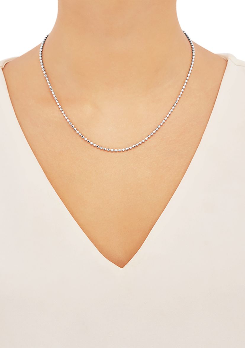 2.5 Millimeter Solid Bead Chain Necklace in Sterling Silver