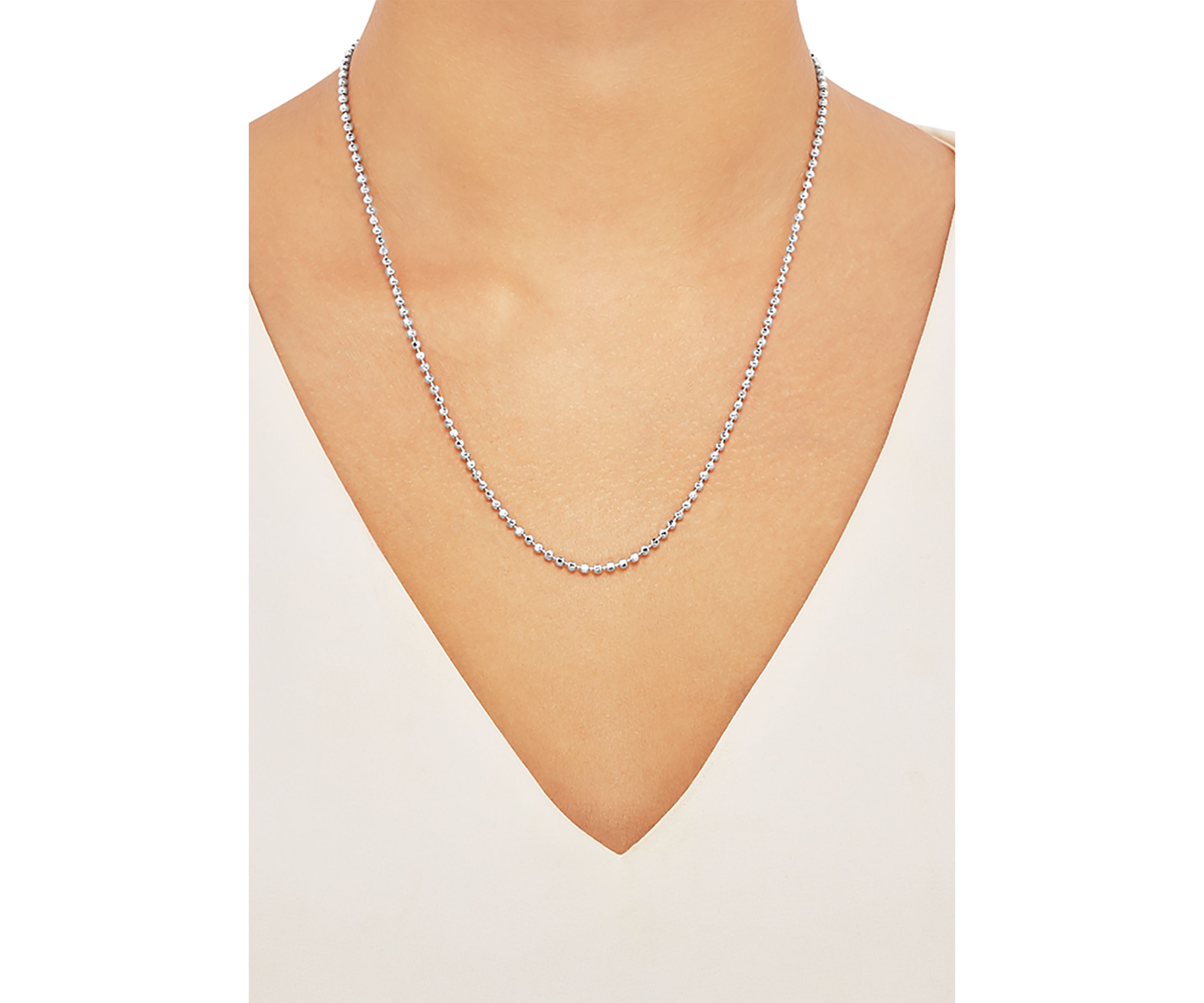 2.5 Millimeter Solid Bead Chain Necklace in Sterling Silver