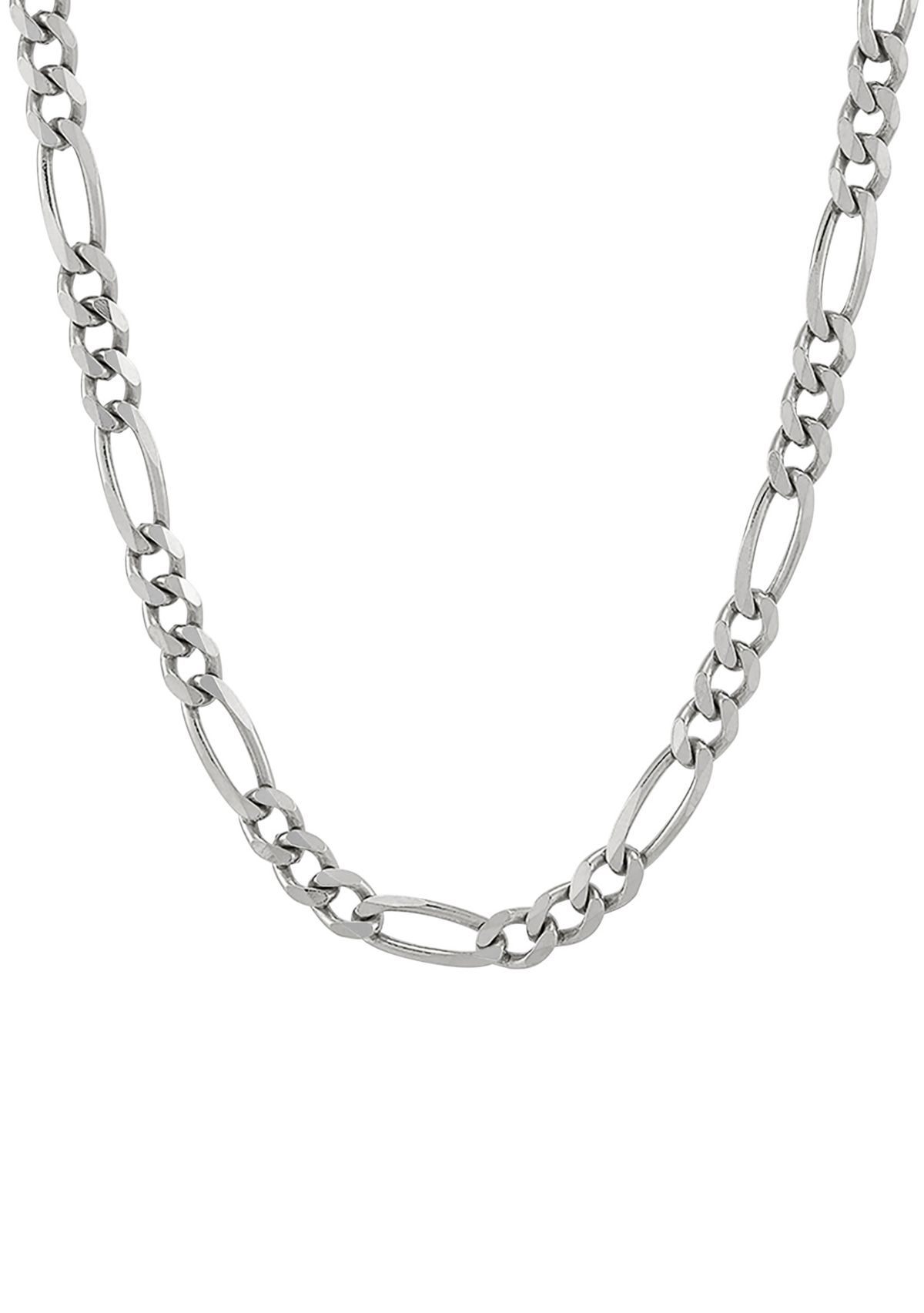 4.3 Millimeter Beveled Figaro Necklace in Sterling Silver