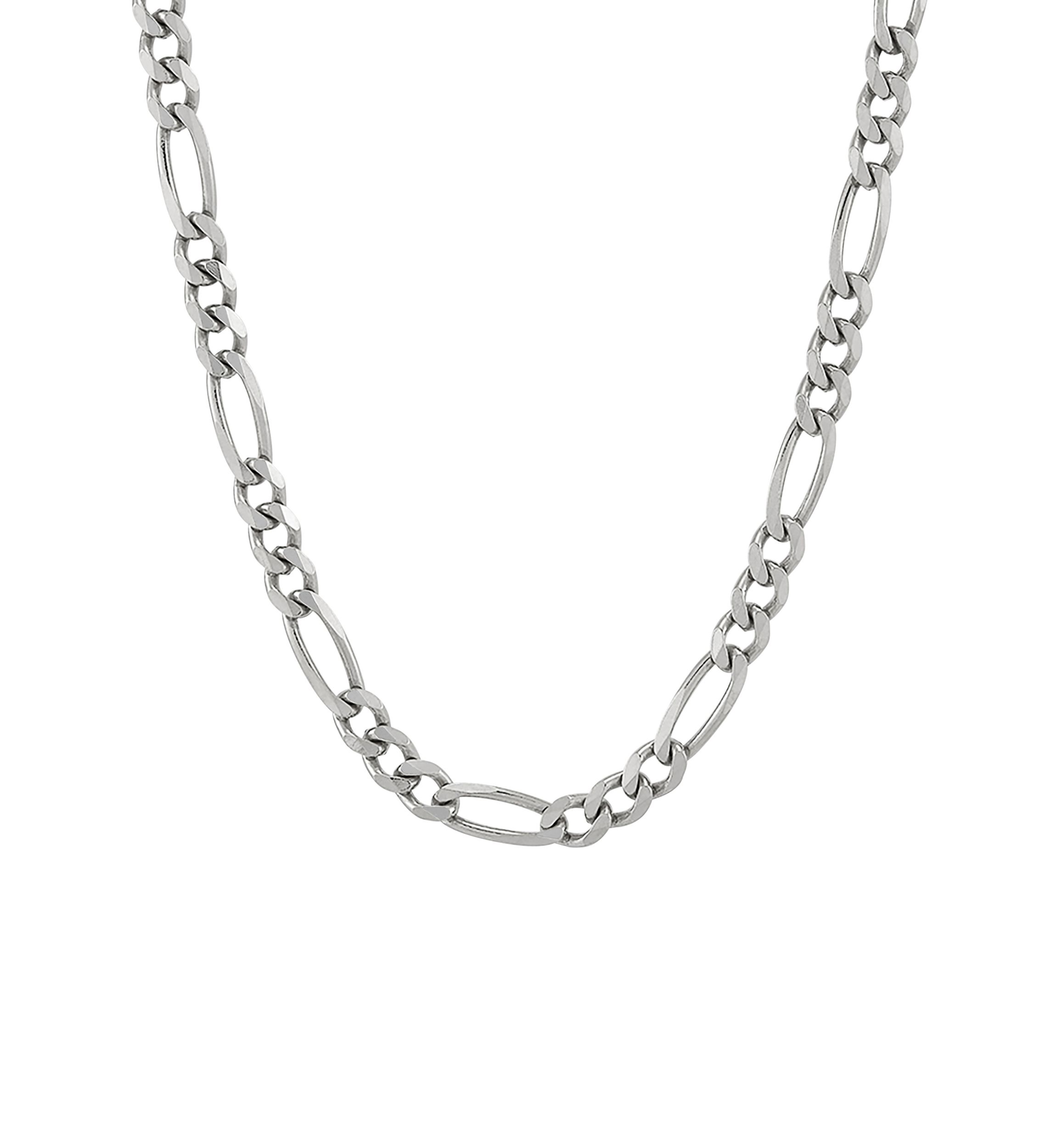 4.3 Millimeter Beveled Figaro Necklace in Sterling Silver