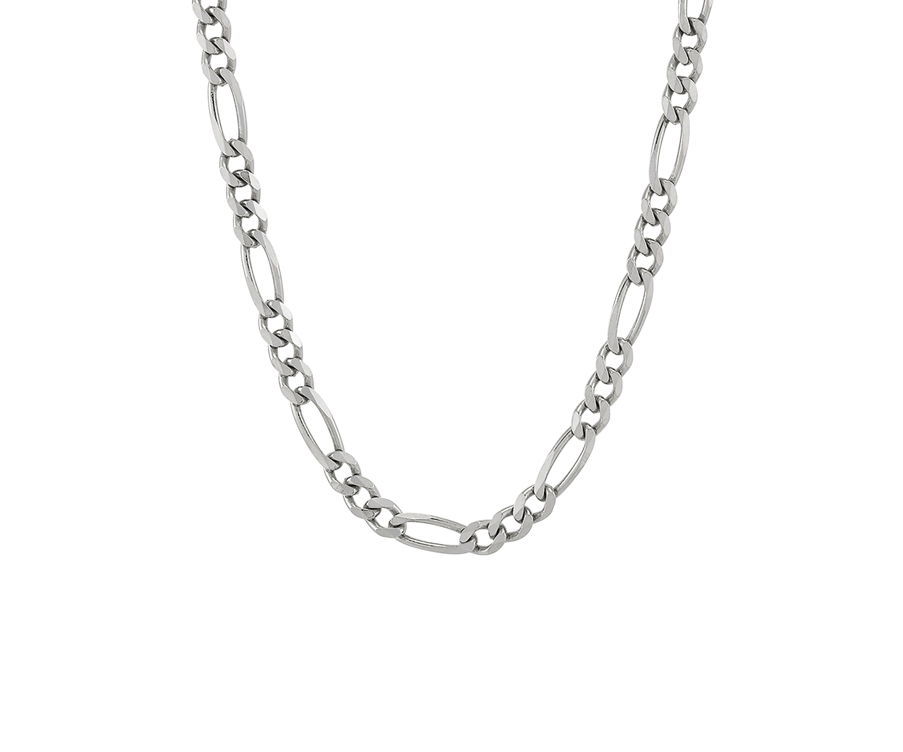 4.3 Millimeter Beveled Figaro Necklace in Sterling Silver