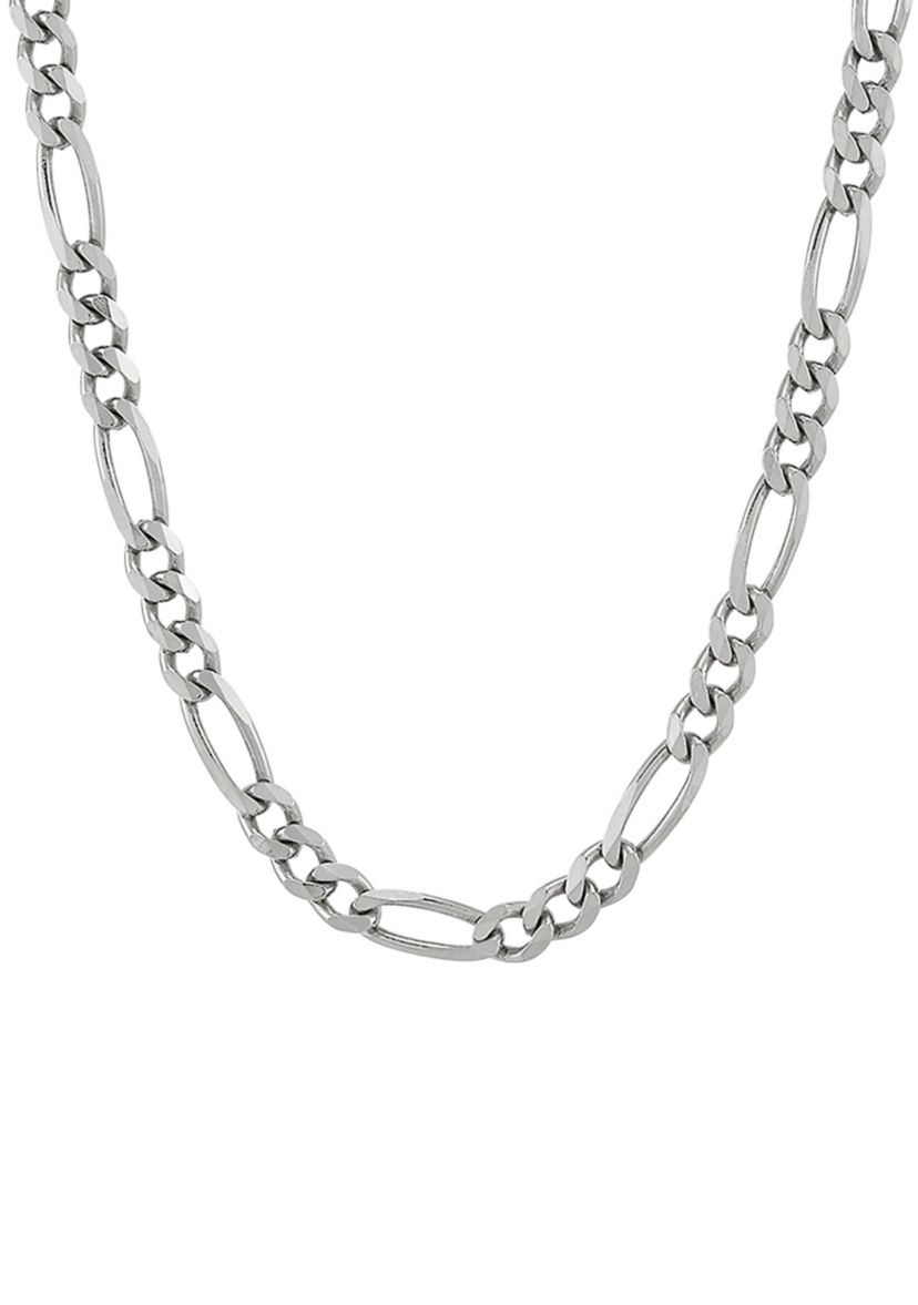 4.3 Millimeter Beveled Figaro Necklace in Sterling Silver