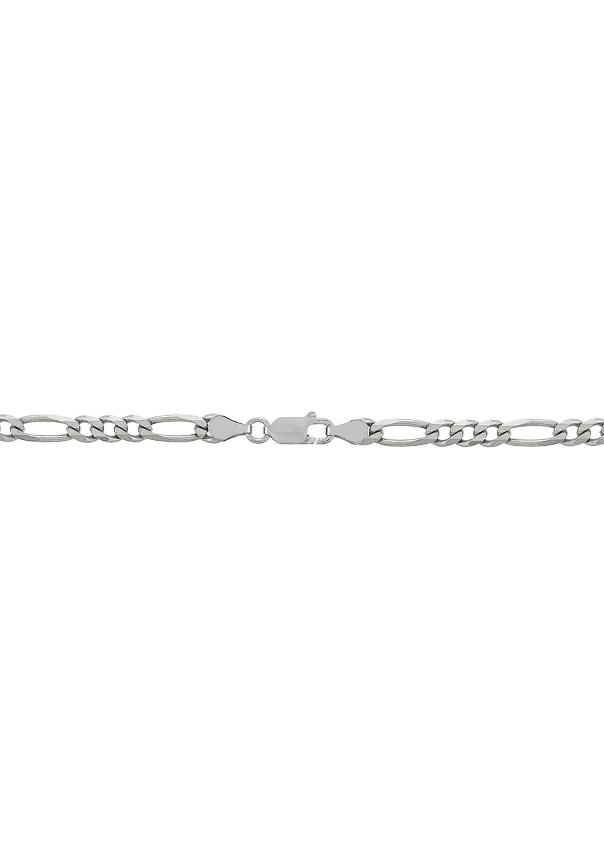 4.3 Millimeter Beveled Figaro Necklace in Sterling Silver