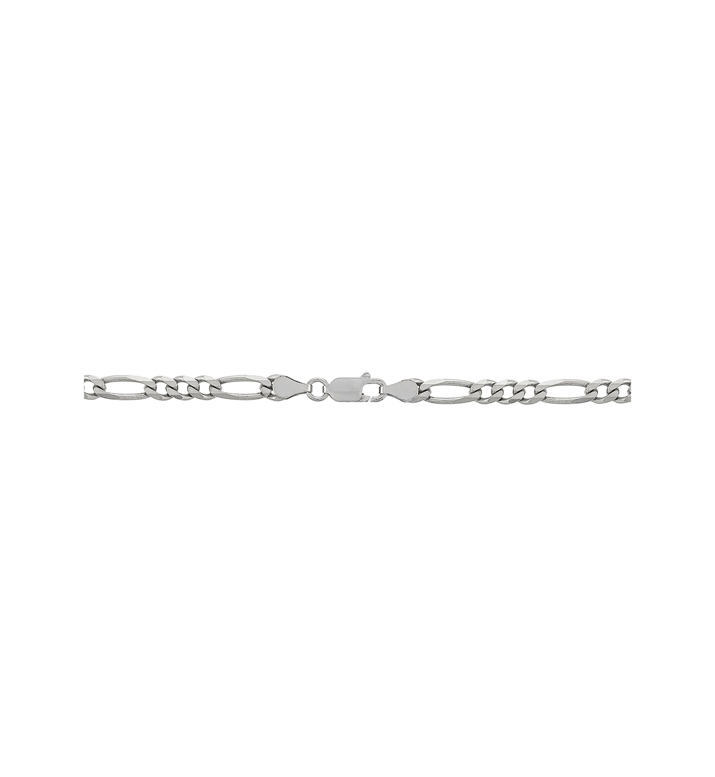 4.3 Millimeter Beveled Figaro Necklace in Sterling Silver