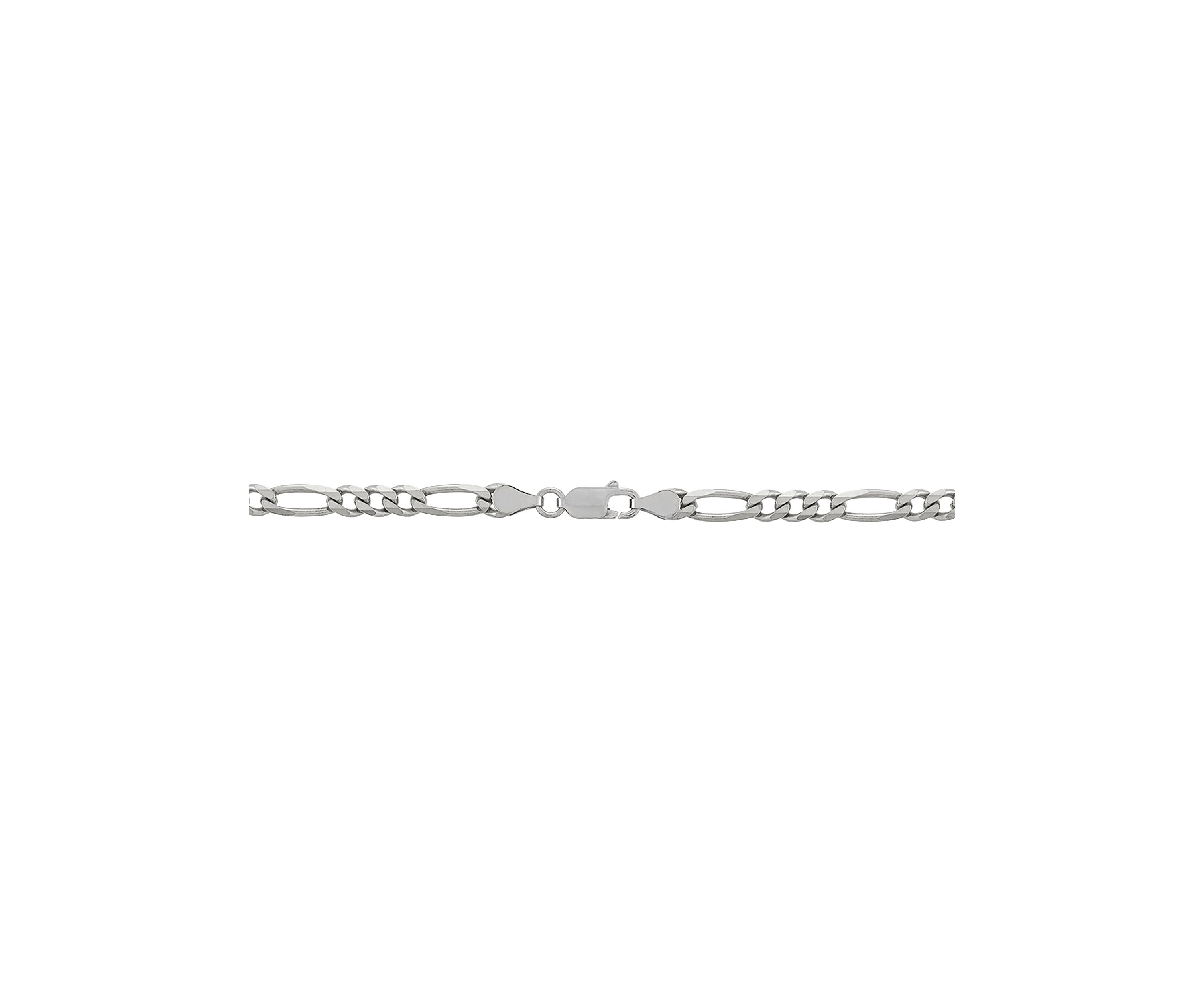 4.3 Millimeter Beveled Figaro Necklace in Sterling Silver