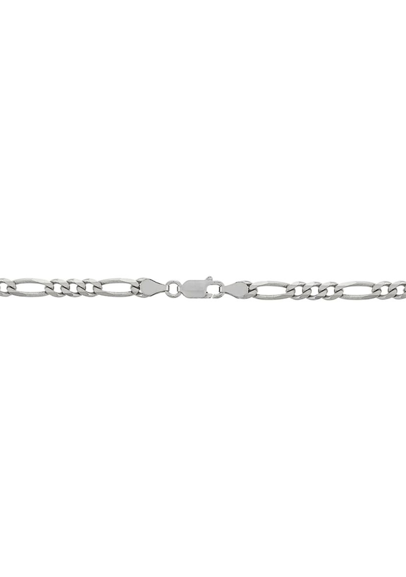 4.3 Millimeter Beveled Figaro Necklace in Sterling Silver