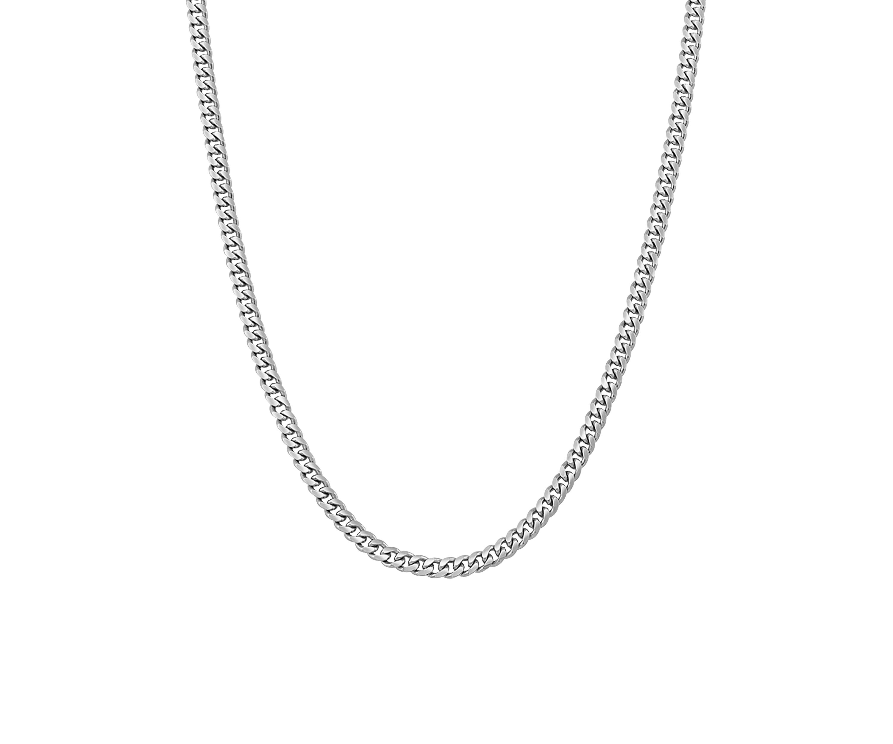 2.8 Millimeter Solid Cuban Chain Necklace in Sterling Silver