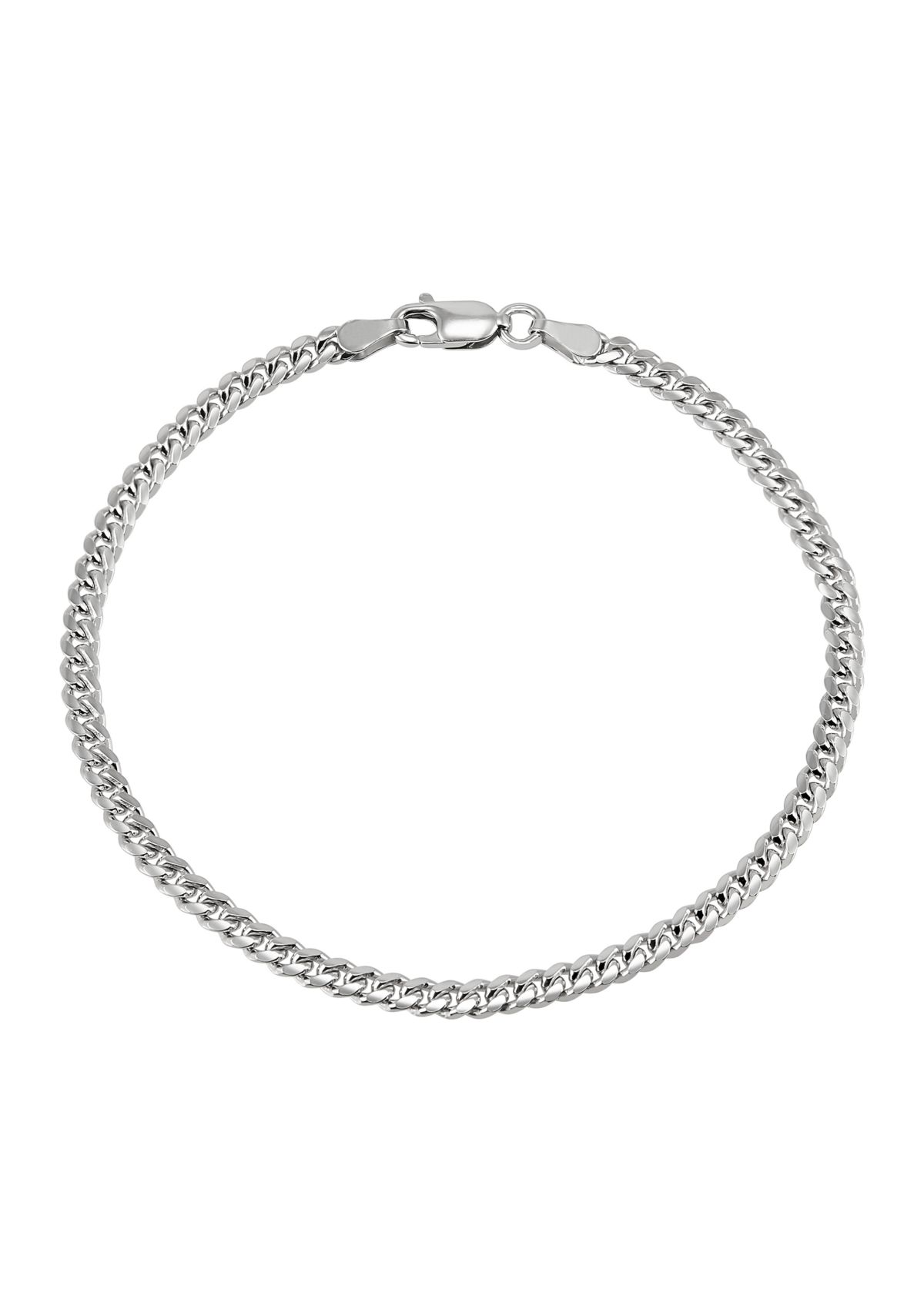 2.8 Millimeter Solid Cuban Chain Bracelet in Sterling Silver